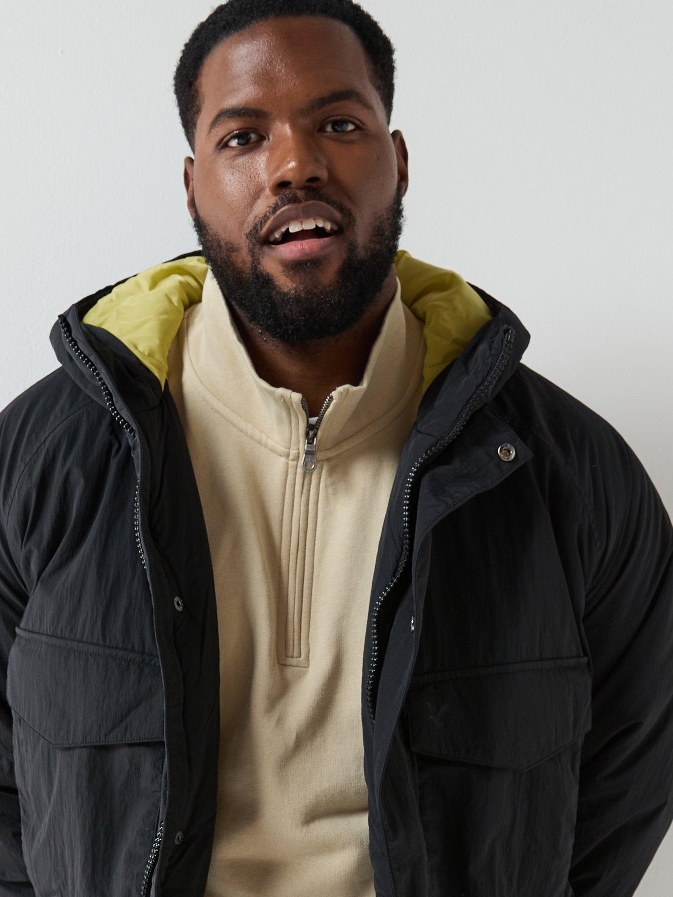 Image 4 of 6 of Lyle & Scott Big And Tall Tactical Wadded Parka- Black