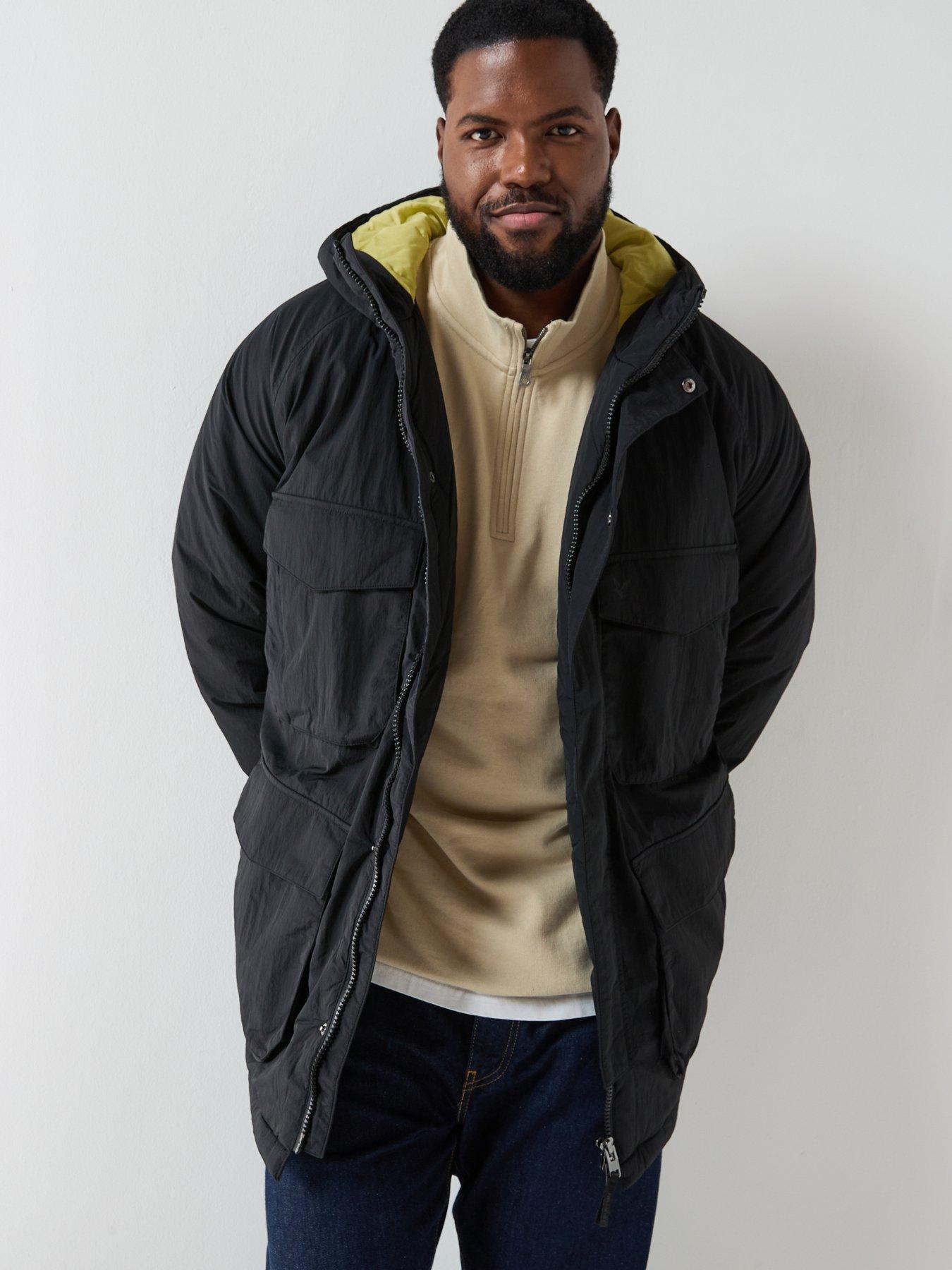 Image 5 of 6 of Lyle & Scott Big And Tall Tactical Wadded Parka- Black