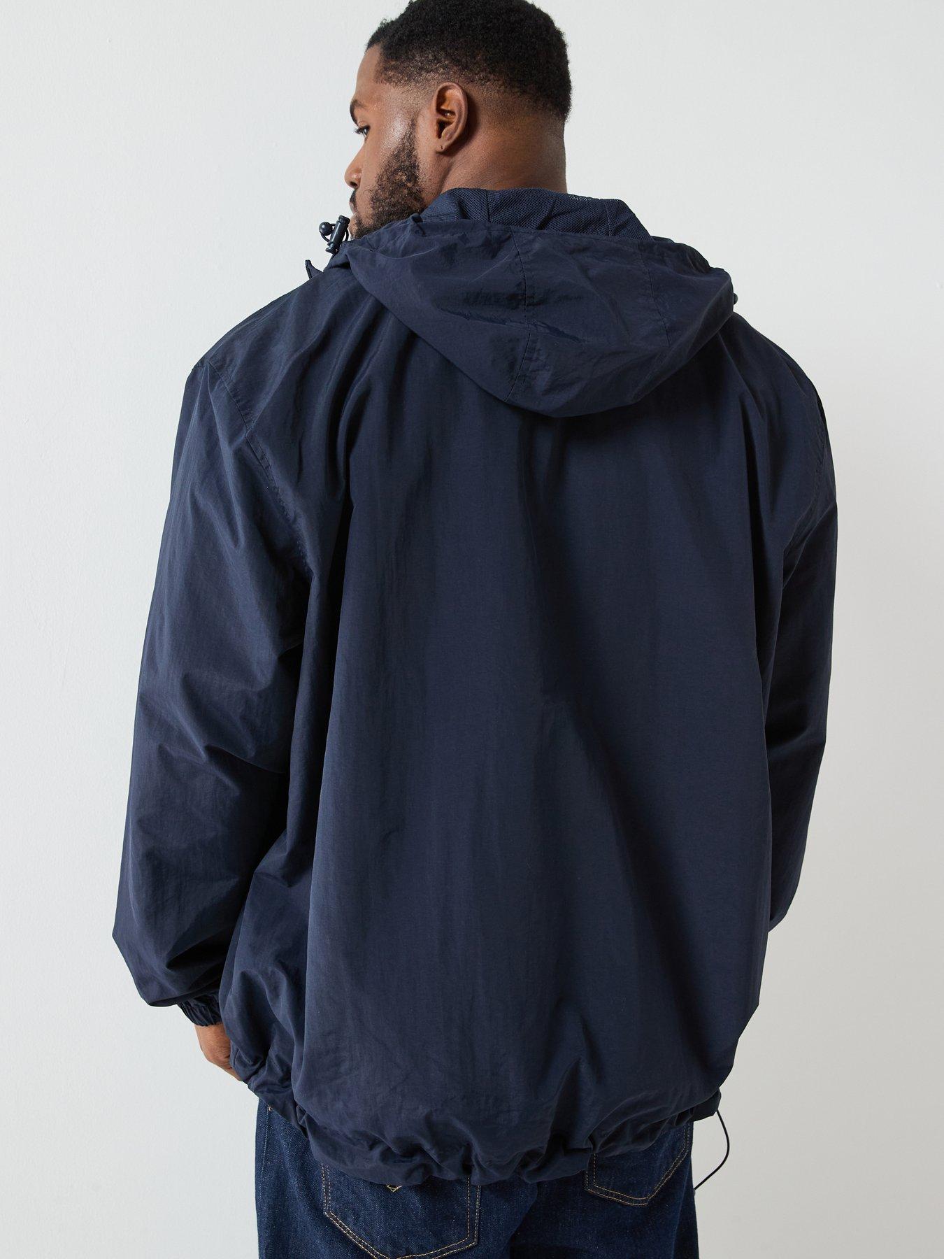  image of lyle-scott-big-and-tall-zip-through-hooded-jacket-navy