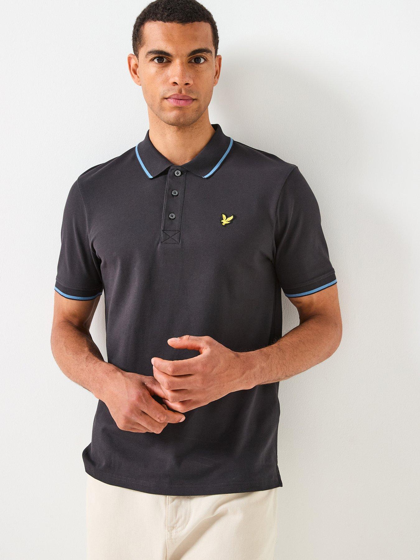 Image 1 of 6 of Lyle & Scott Tipped Polo Shirt- Black