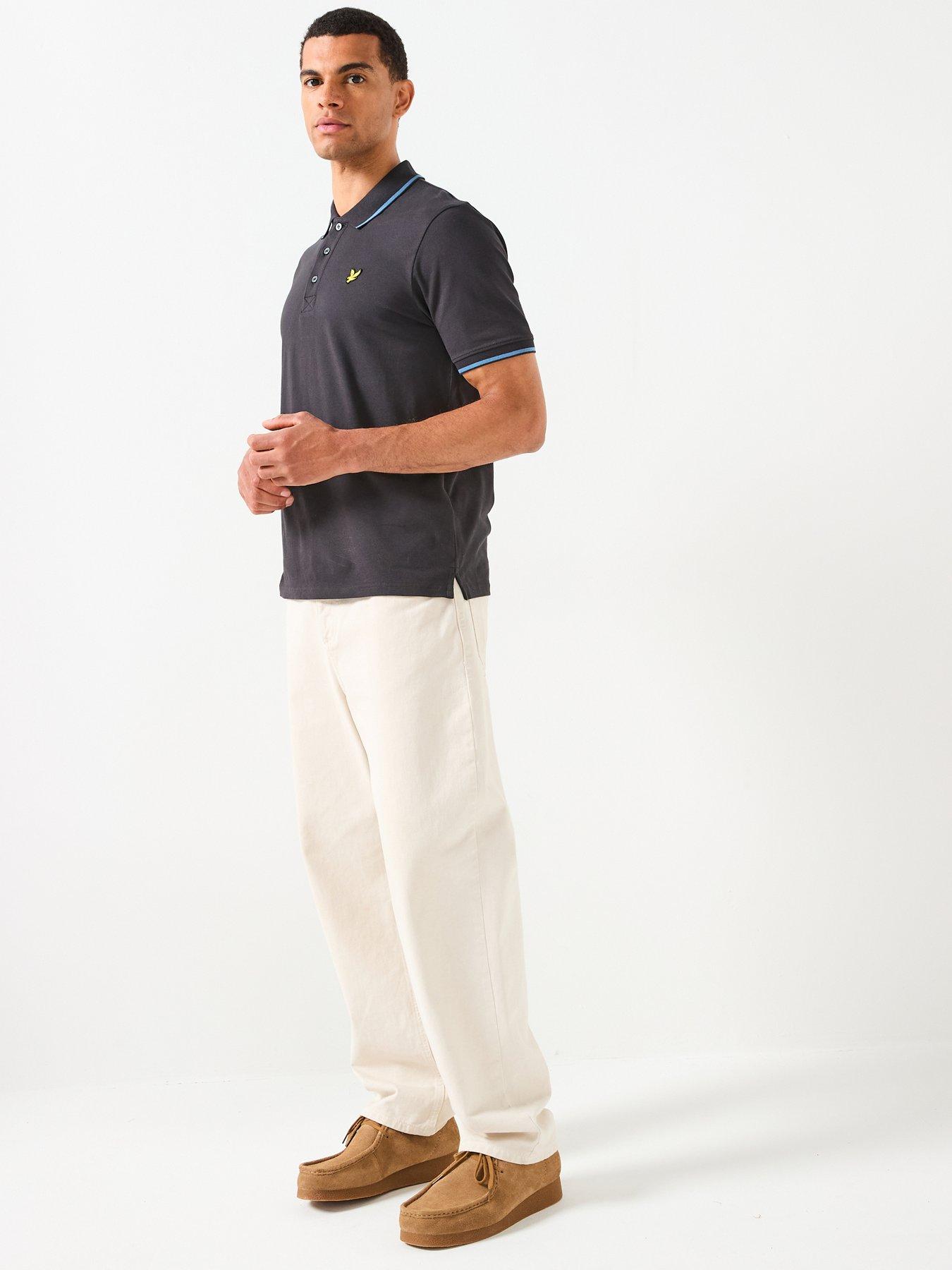  image of lyle-scott-tipped-polo-shirt--black