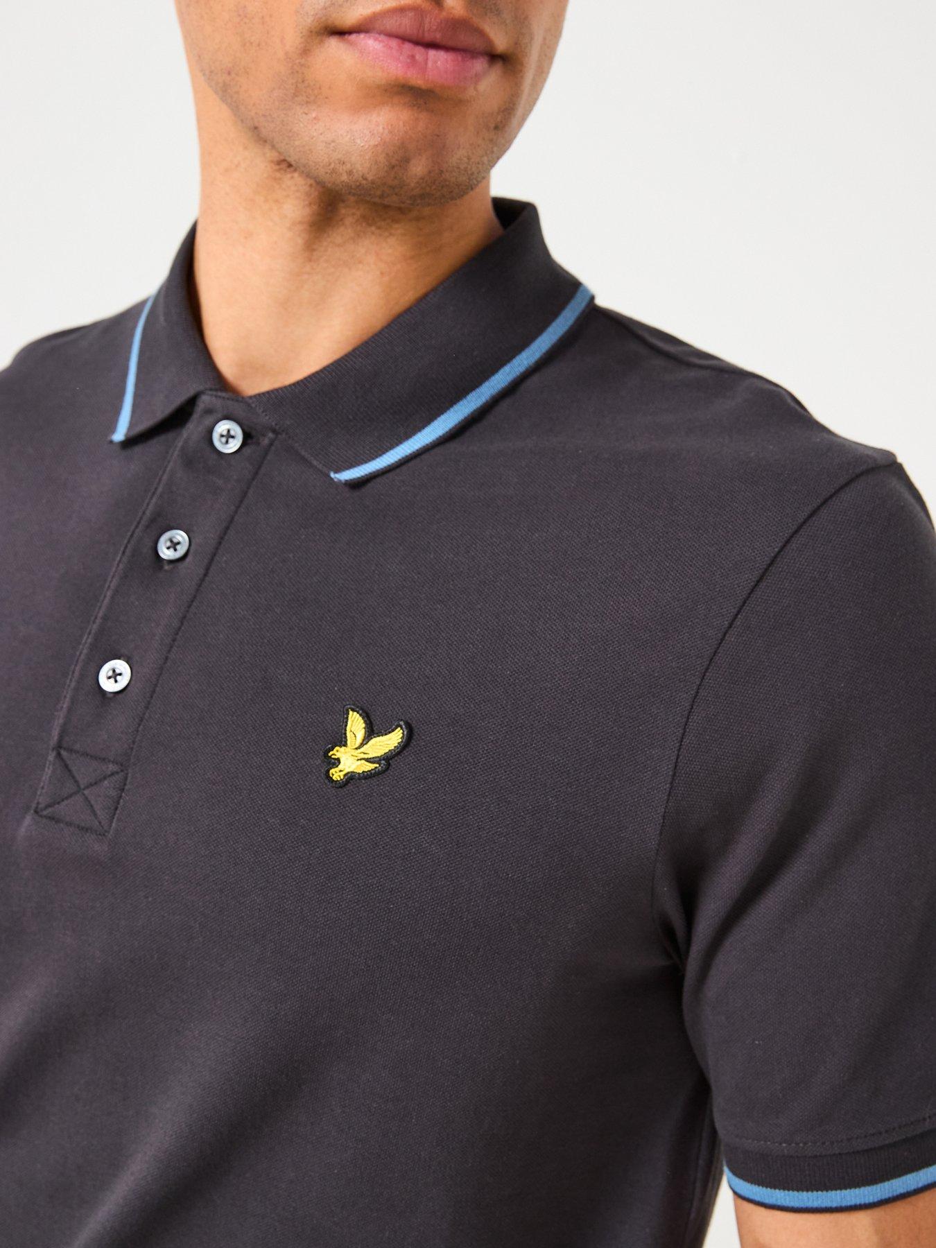 Image 5 of 6 of Lyle & Scott Tipped Polo Shirt- Black