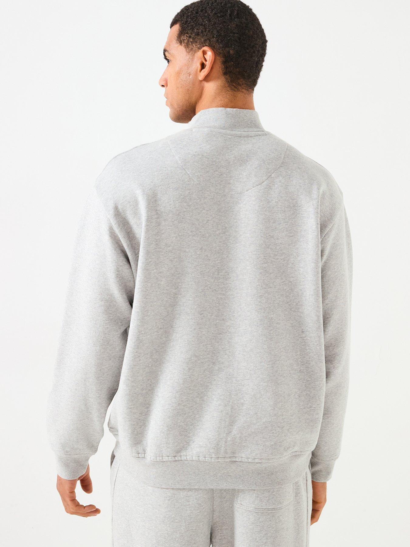 Image 2 of 6 of Lyle & Scott Loungewear 1/4 Zip Sweatshirt- Dark Grey - Light Grey