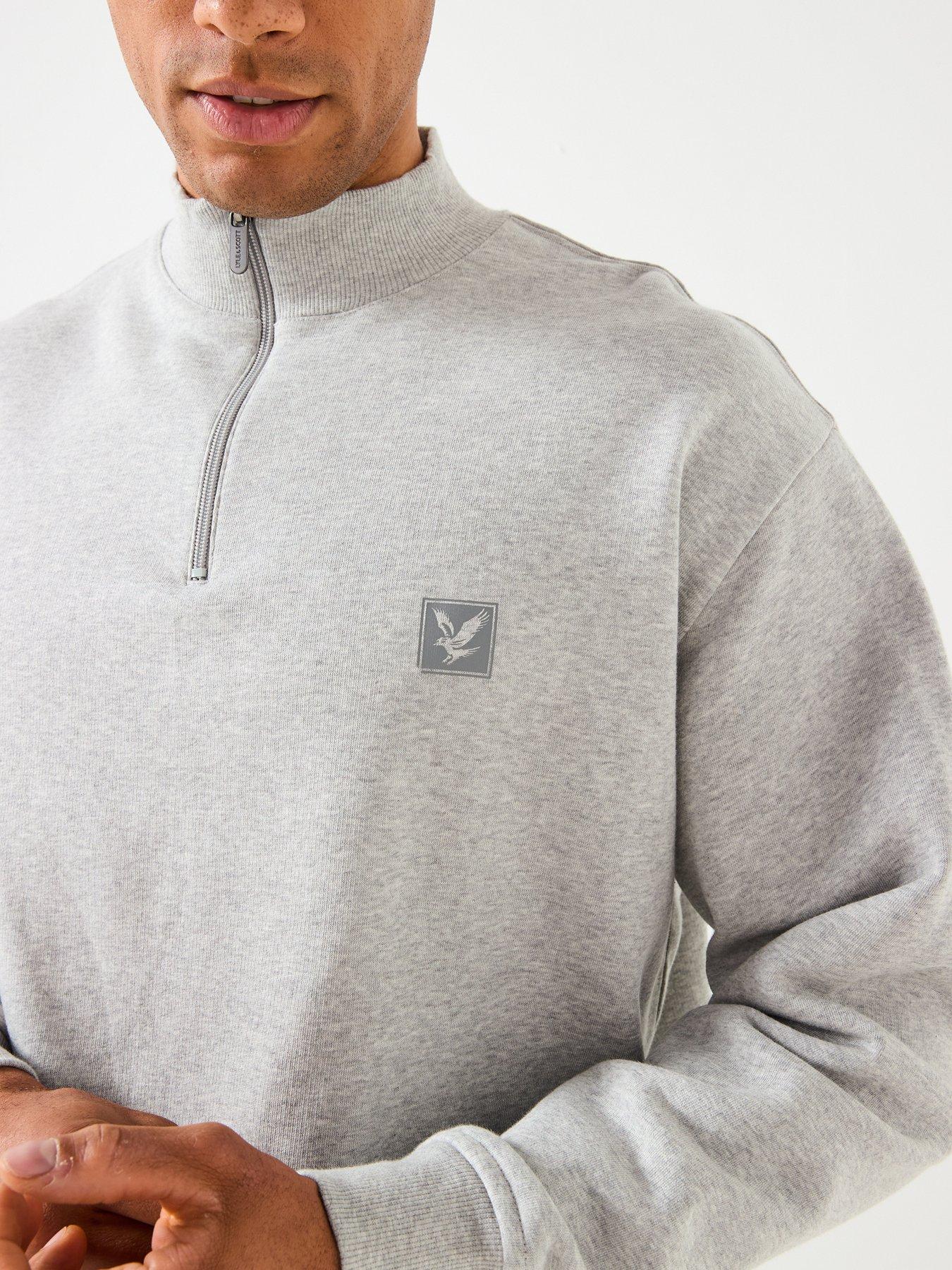 Image 4 of 6 of Lyle & Scott Loungewear 1/4 Zip Sweatshirt- Dark Grey - Light Grey