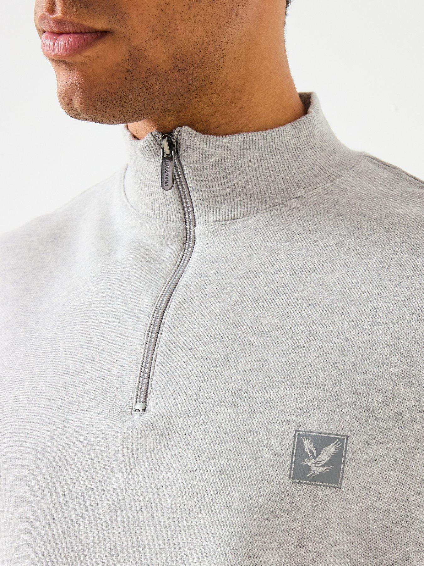 Image 5 of 6 of Lyle & Scott Loungewear 1/4 Zip Sweatshirt- Dark Grey - Light Grey