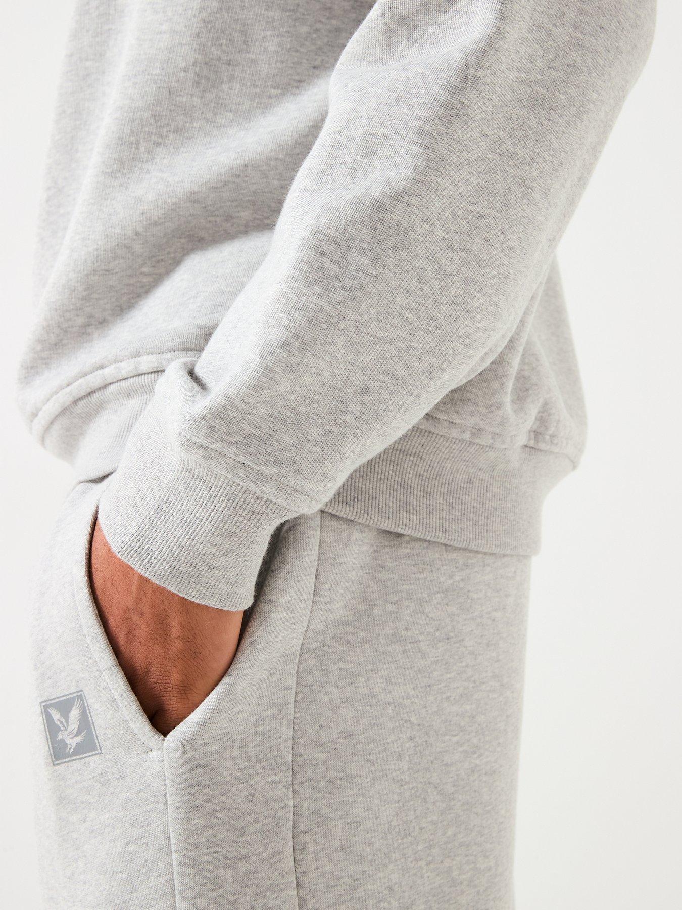 Image 6 of 6 of Lyle & Scott Loungewear 1/4 Zip Sweatshirt- Dark Grey - Light Grey