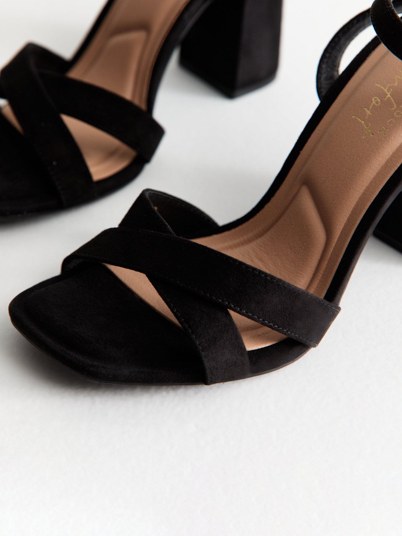 Image 6 of 6 of New Look Black Faux Suede Sandals