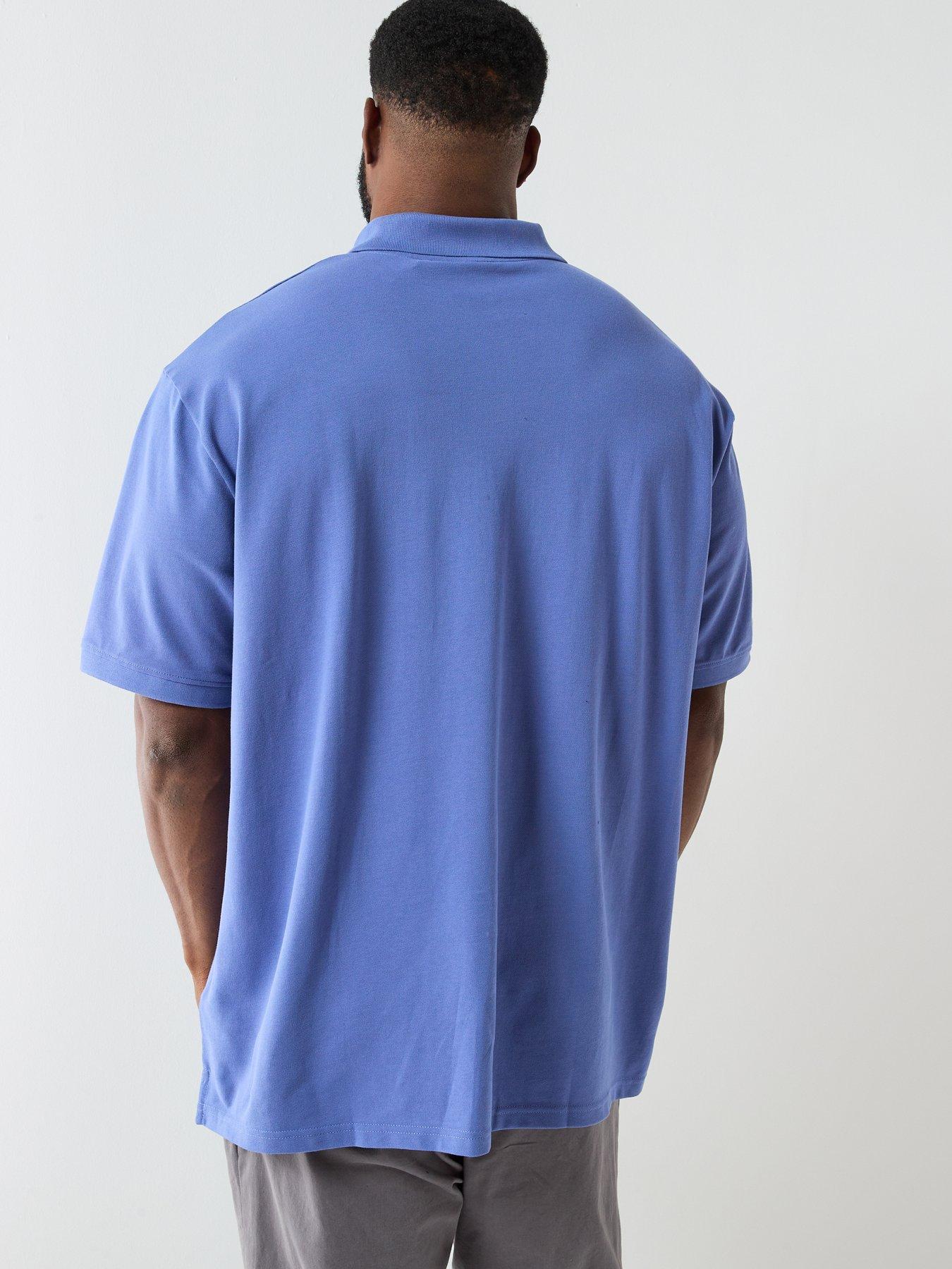  image of lyle-scott-big-and-tall-plain-polo-shirt-blue