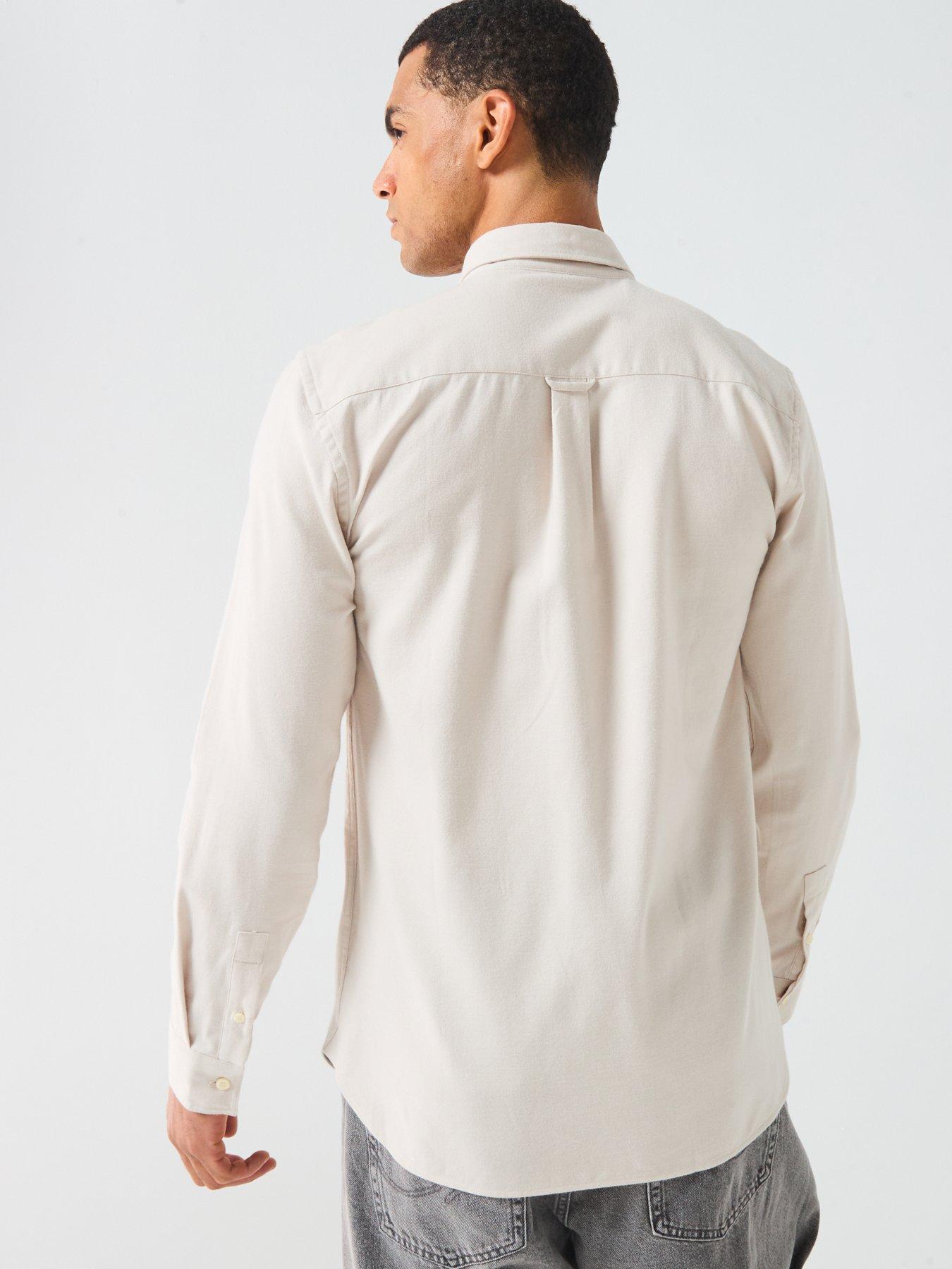  image of lyle-scott-plain-flannel-shirt-cream