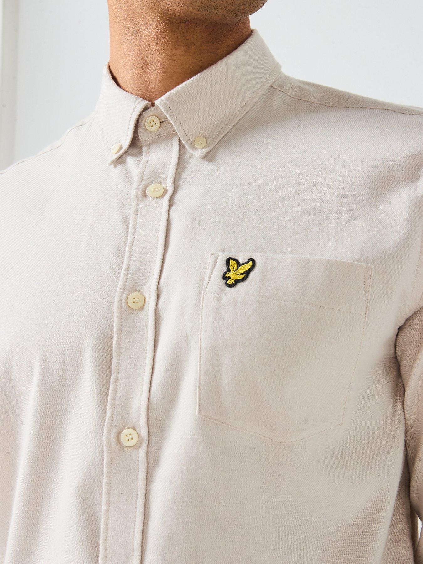  image of lyle-scott-plain-flannel-shirt-cream