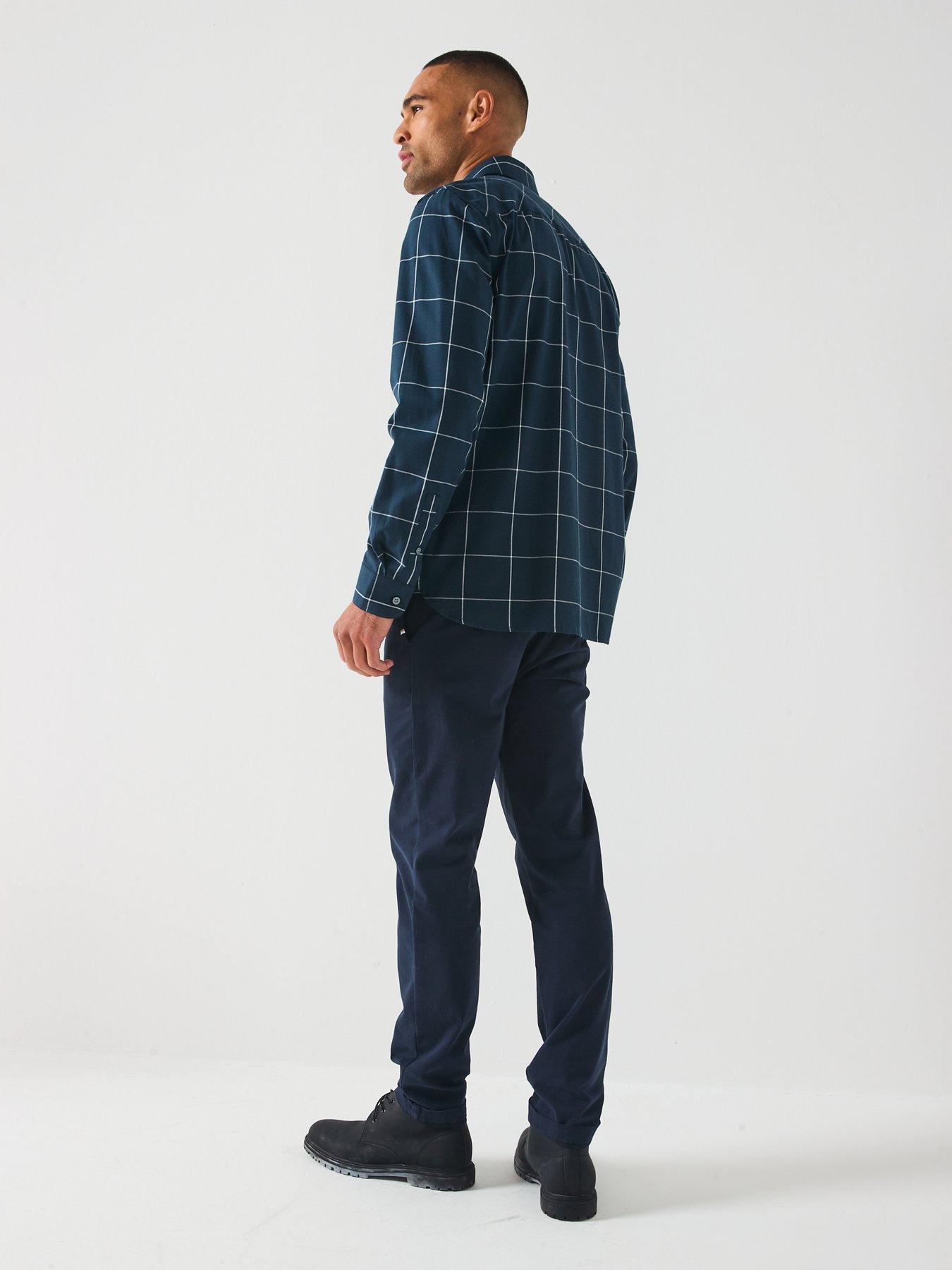  image of lyle-scott-window-pane-check-shirt--navy