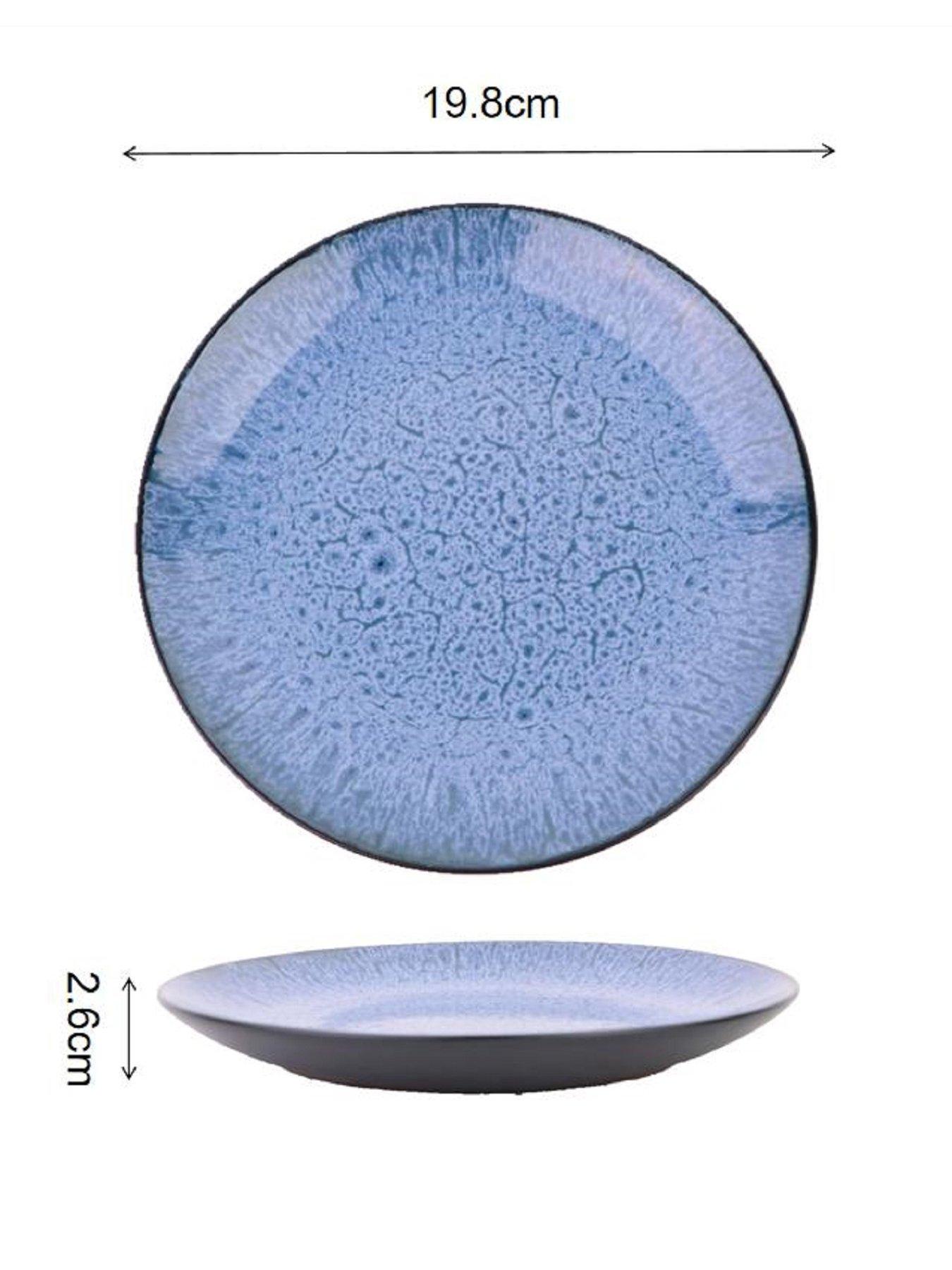 Image 5 of 6 of WATERSIDE 12pc Blue Reactive Glaze Coupe