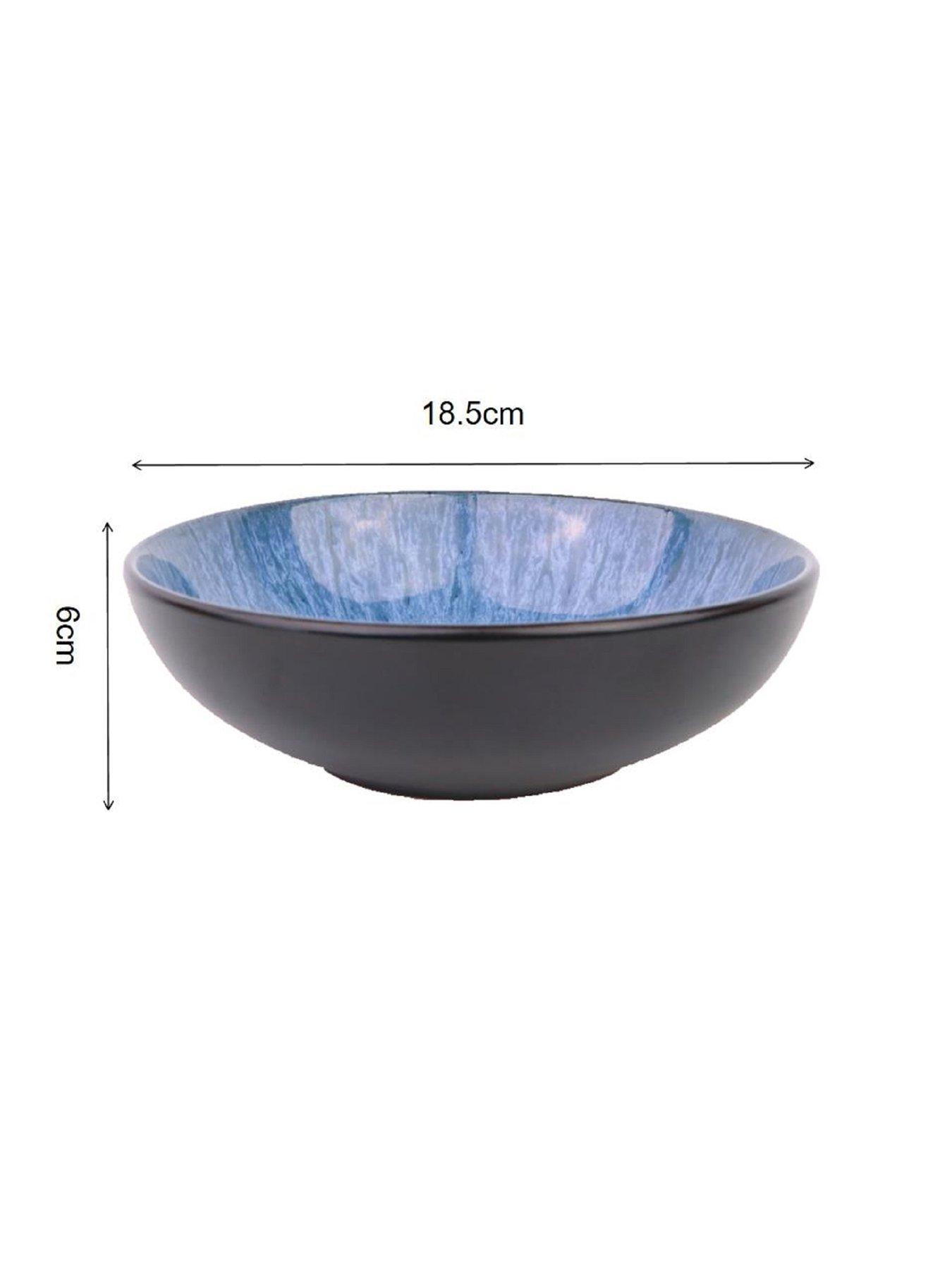 Image 6 of 6 of WATERSIDE 12pc Blue Reactive Glaze Coupe
