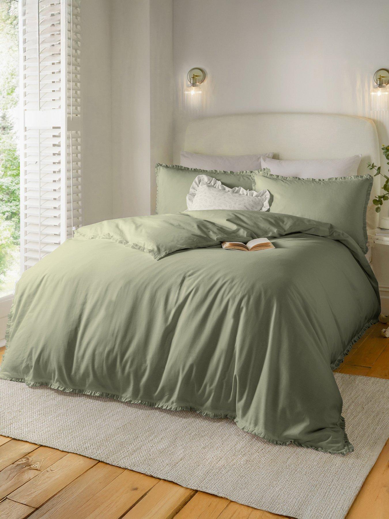 undefined Tilly 100% Cotton Duvet Set - Sage