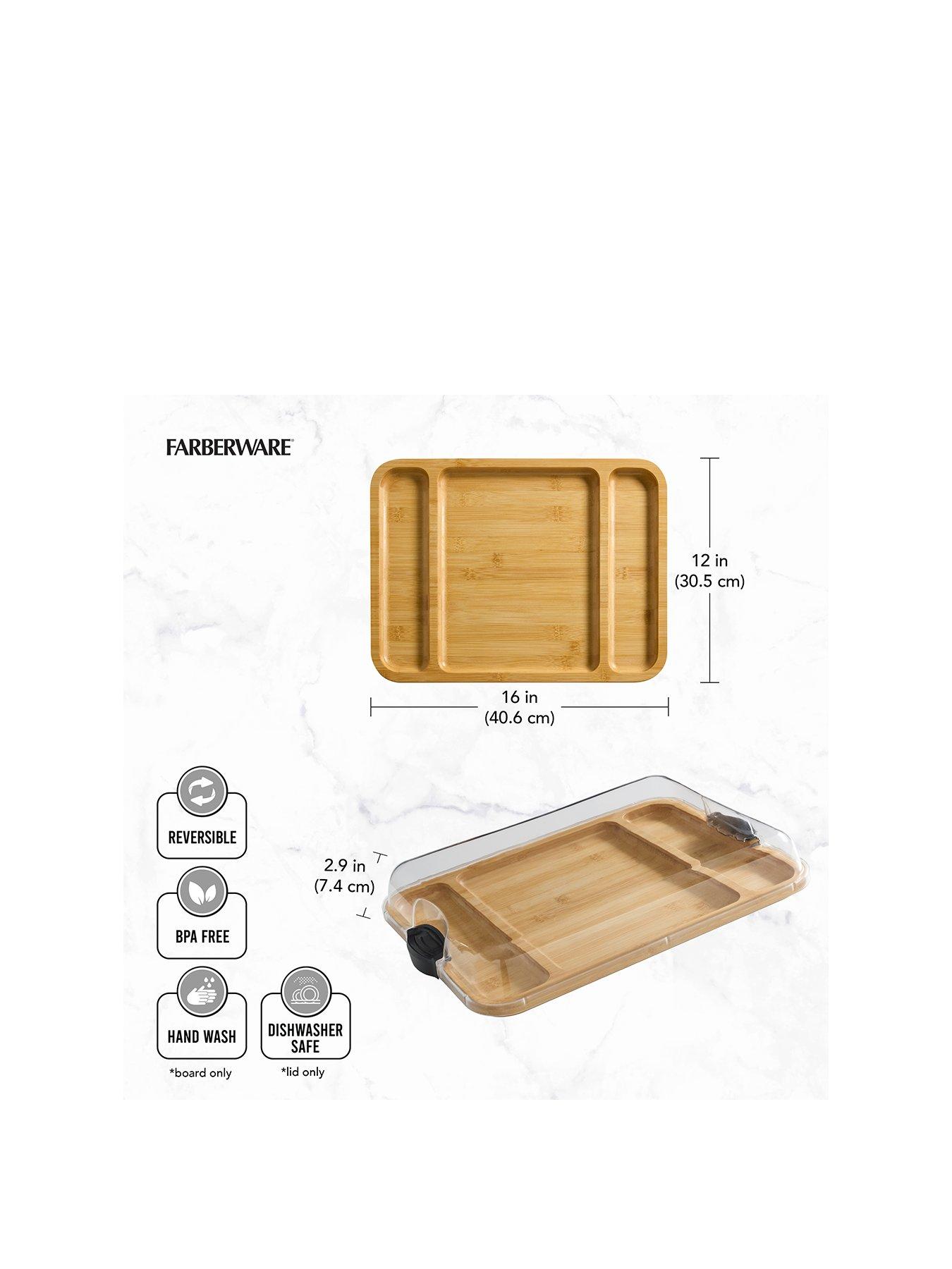 Image 2 of 7 of Faberware Large Build-a-Board Bamboo Serving Board with Locking Lid, 30.5 x 40.5cm