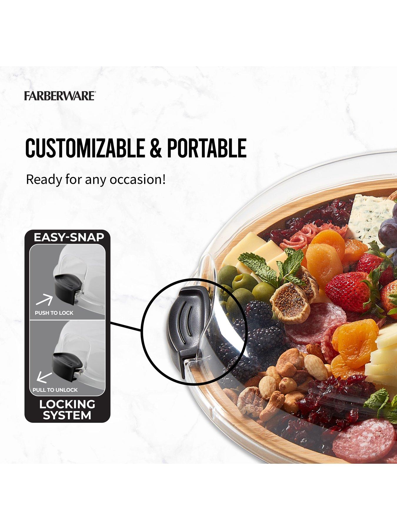  image of faberware-round-build-a-board-bamboo-snack-serving-board-with-locking-lid-355cm