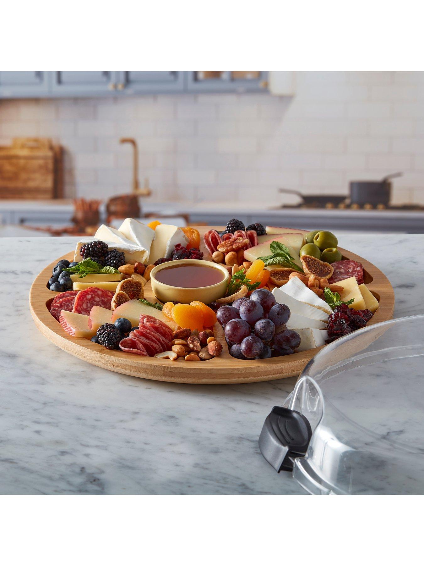 Image 6 of 7 of Faberware Round Build-a-Board Bamboo Snack Serving Board with 5 Dividers and Locking Lid, 35.5cm