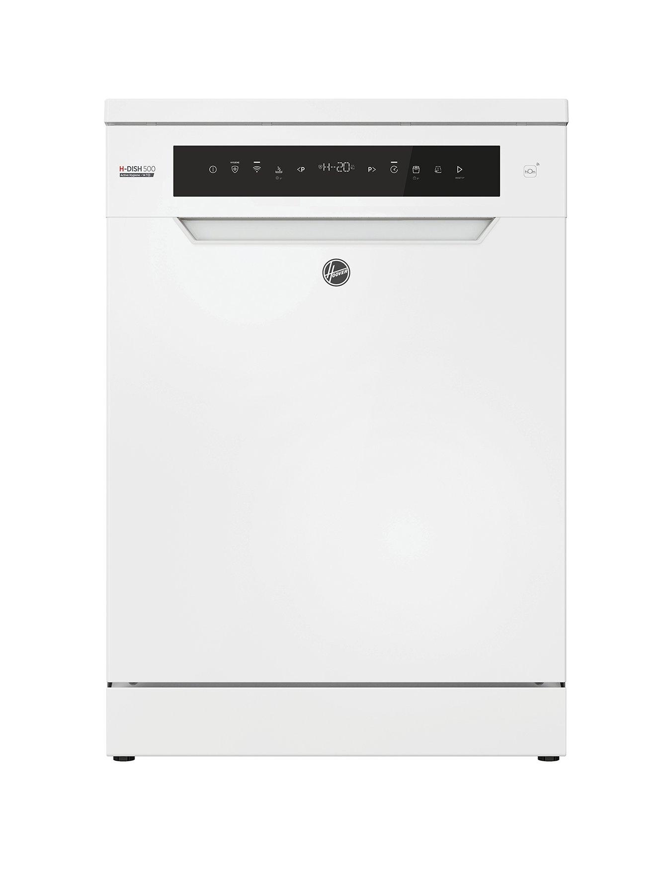  image of hoover-h-dish-500-hf-4b7f0w-80-full-size-dishwasher-16-place-settings-white-b-rated