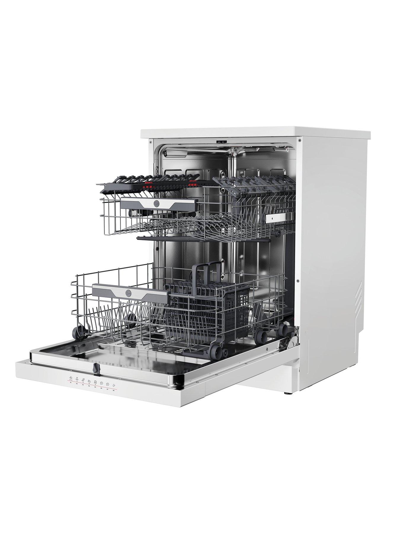  image of hoover-h-dish-500-hf-4b7f0w-80-full-size-dishwasher-16-place-settings-white-b-rated