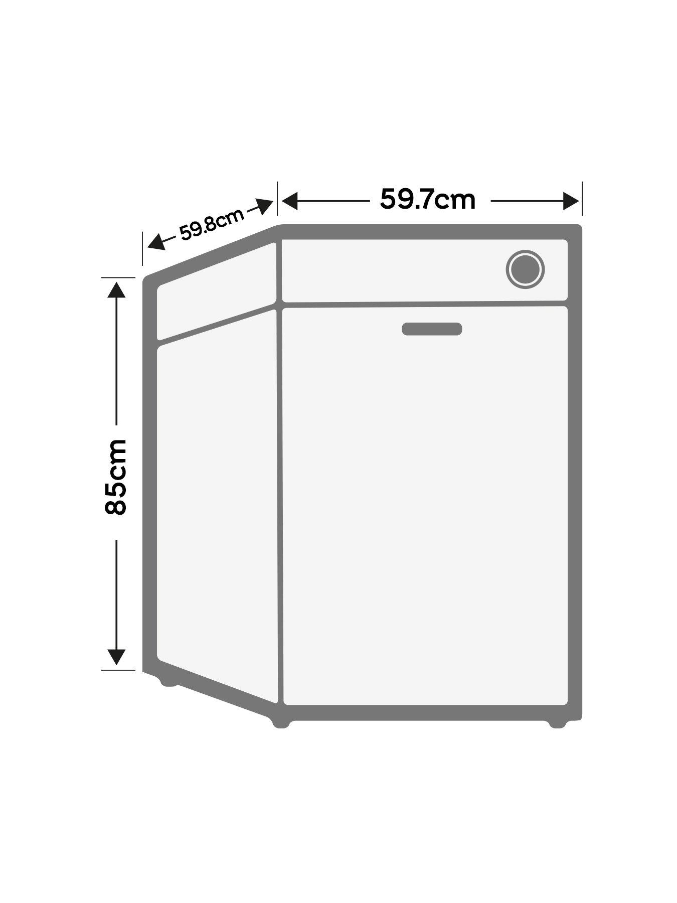 Image 6 of 6 of Hoover H-DISH 500 HF 4B7F0A-80 Full Size Dishwasher, 16 Place Settings, Graphite, B Rated