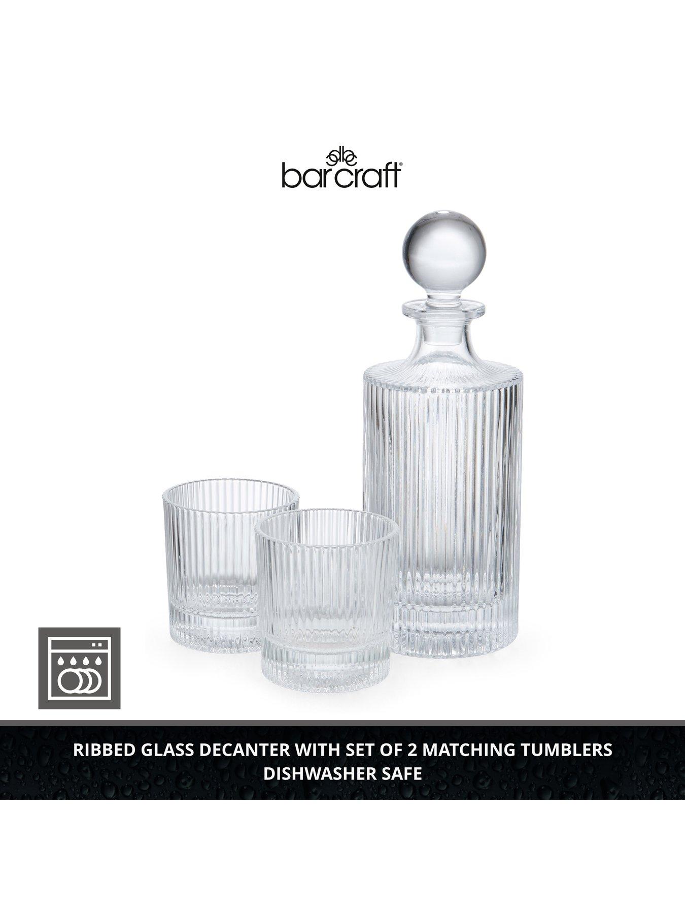Image 3 of 7 of BarCraft Decanter Set 750ml Ribbed Glass