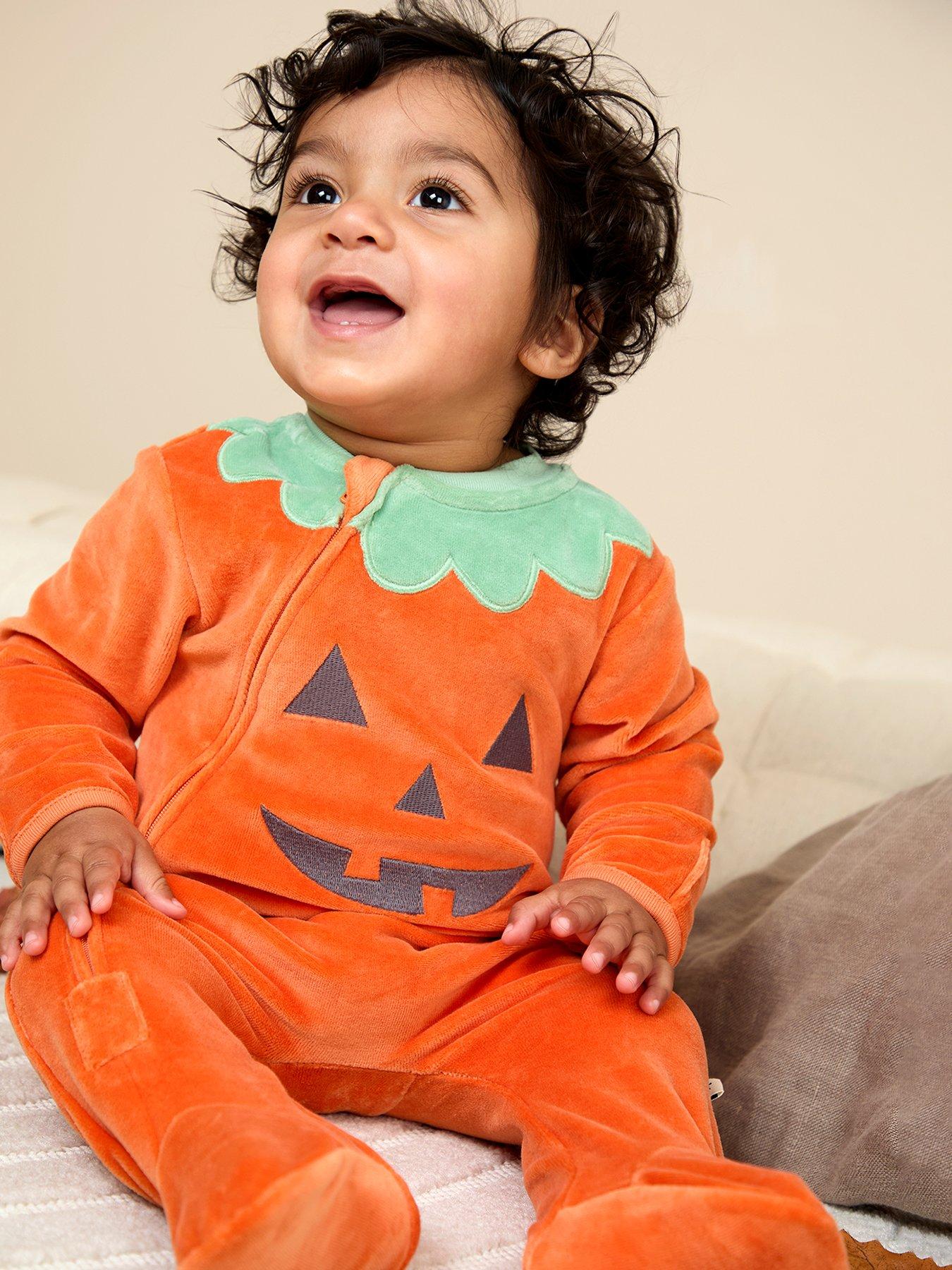 jojo-maman-bebe-baby-unisex-velour-pumpkin-all-in-one-amp-hat-set-orange