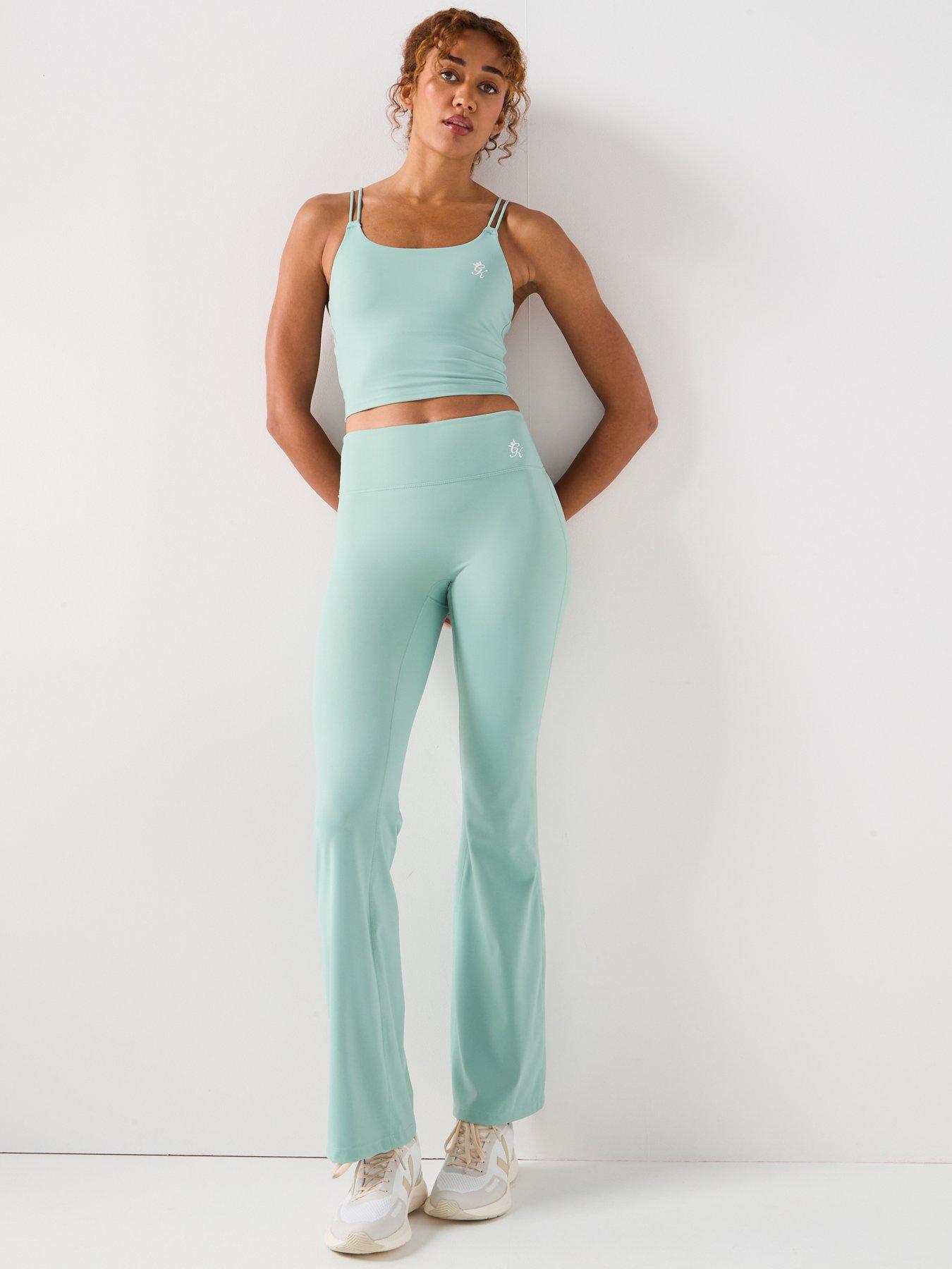Image 3 of 6 of Gym King Womens 365 Regular Flared Trousers - Green