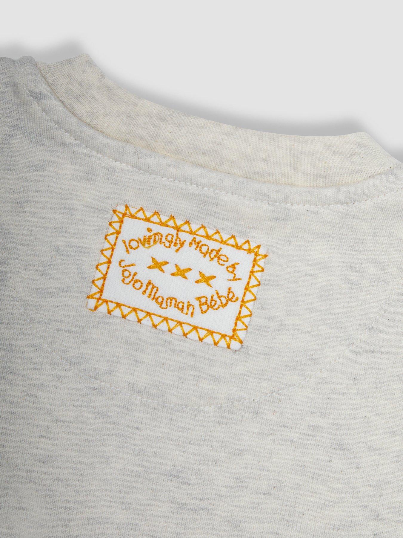 Image 3 of 3 of JoJo Maman Bebe Baby Unisex Giraffe Applique Zip Sleepsuit - Beige