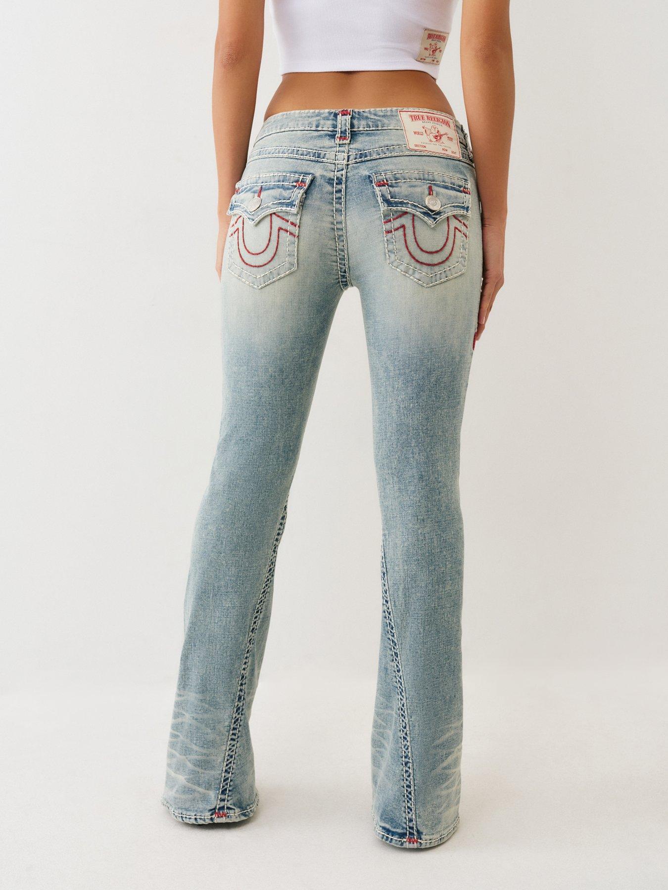 Image 2 of 6 of TRUE RELIGION Joey Low Rise Flare Flap Sup T? Jeans