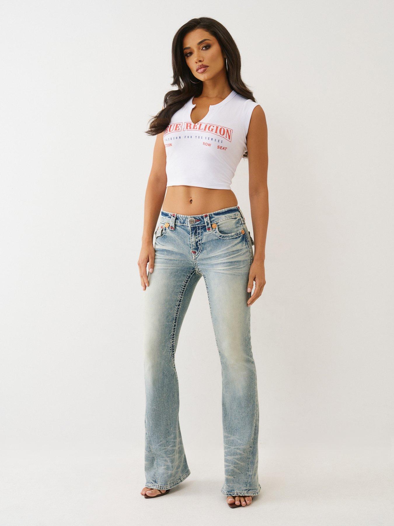 Image 3 of 6 of TRUE RELIGION Joey Low Rise Flare Flap Sup T? Jeans