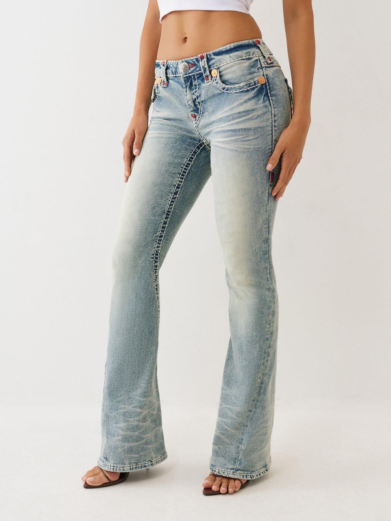 Image 4 of 6 of TRUE RELIGION Joey Low Rise Flare Flap Sup T? Jeans