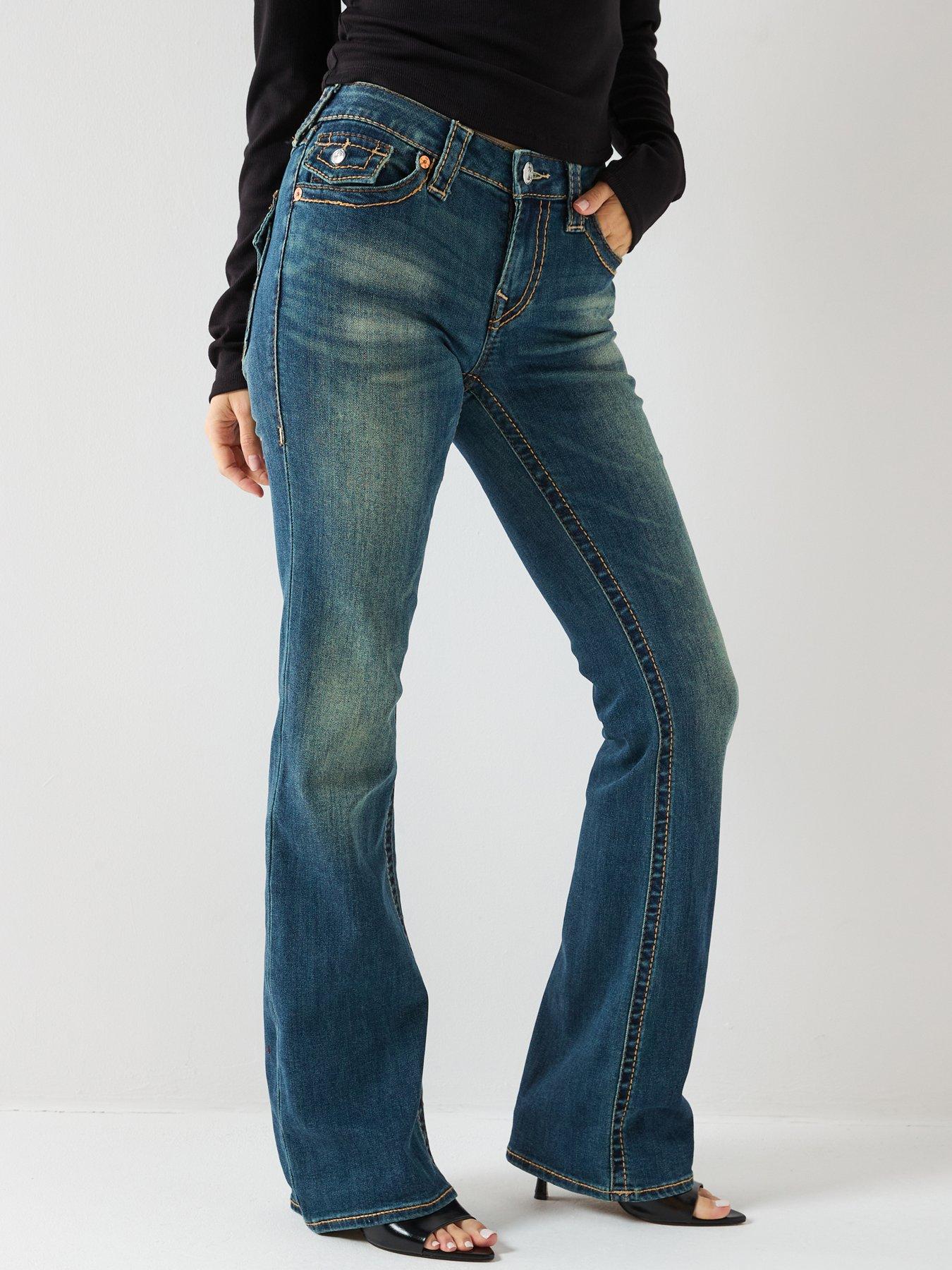 Image 1 of 5 of TRUE RELIGION Becca Bootcut Flap Big T Jeans - Dark Wash