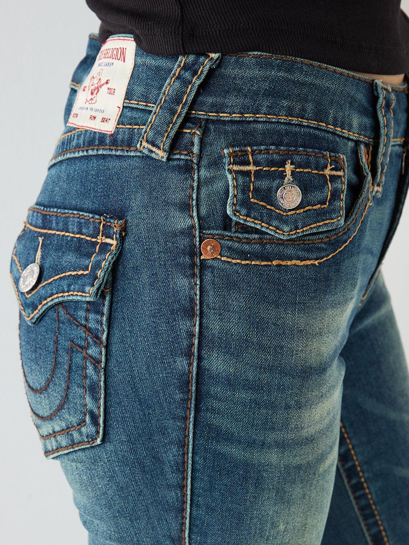 Image 4 of 5 of TRUE RELIGION Becca Bootcut Flap Big T Jeans - Dark Wash