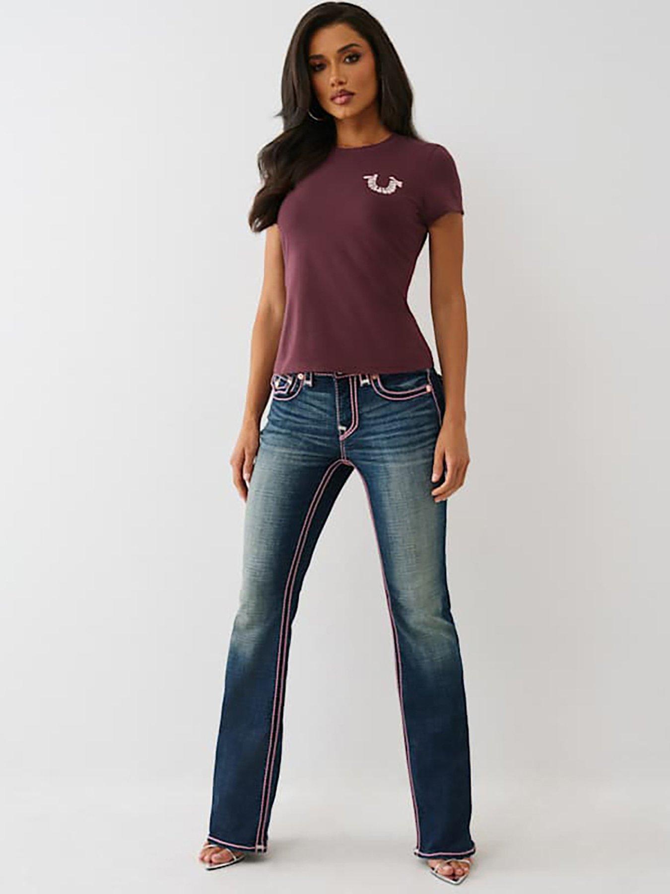  image of true-religion-crystal-crew-t-shirt-dark-brown