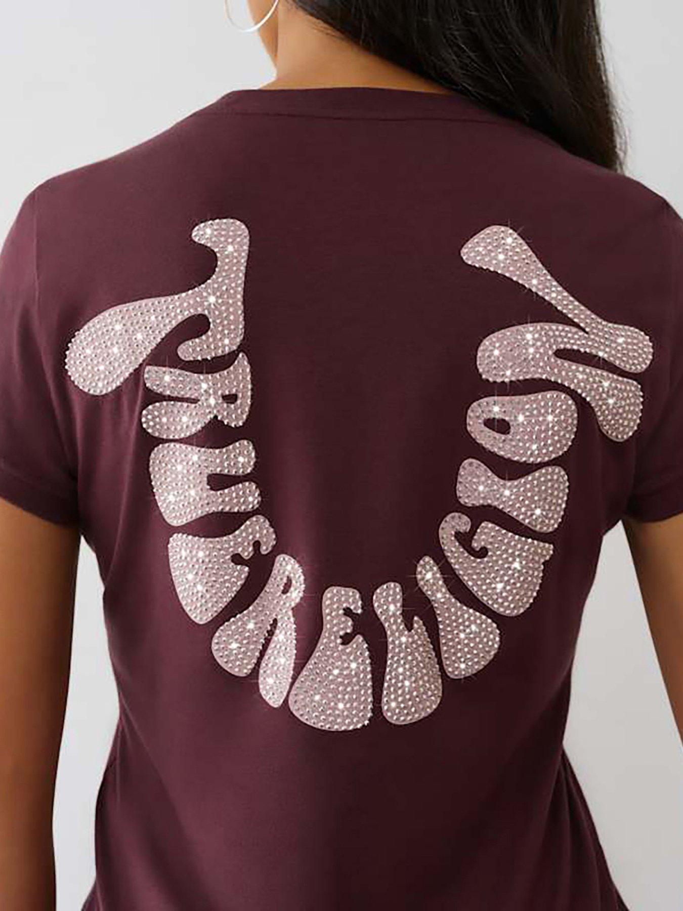  image of true-religion-crystal-crew-t-shirt-dark-brown