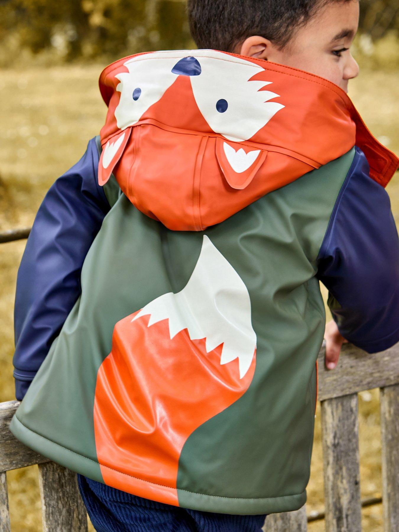  image of jojo-maman-bebe-toddler-unisex-fox-cosy-waterproof-jacket-khaki