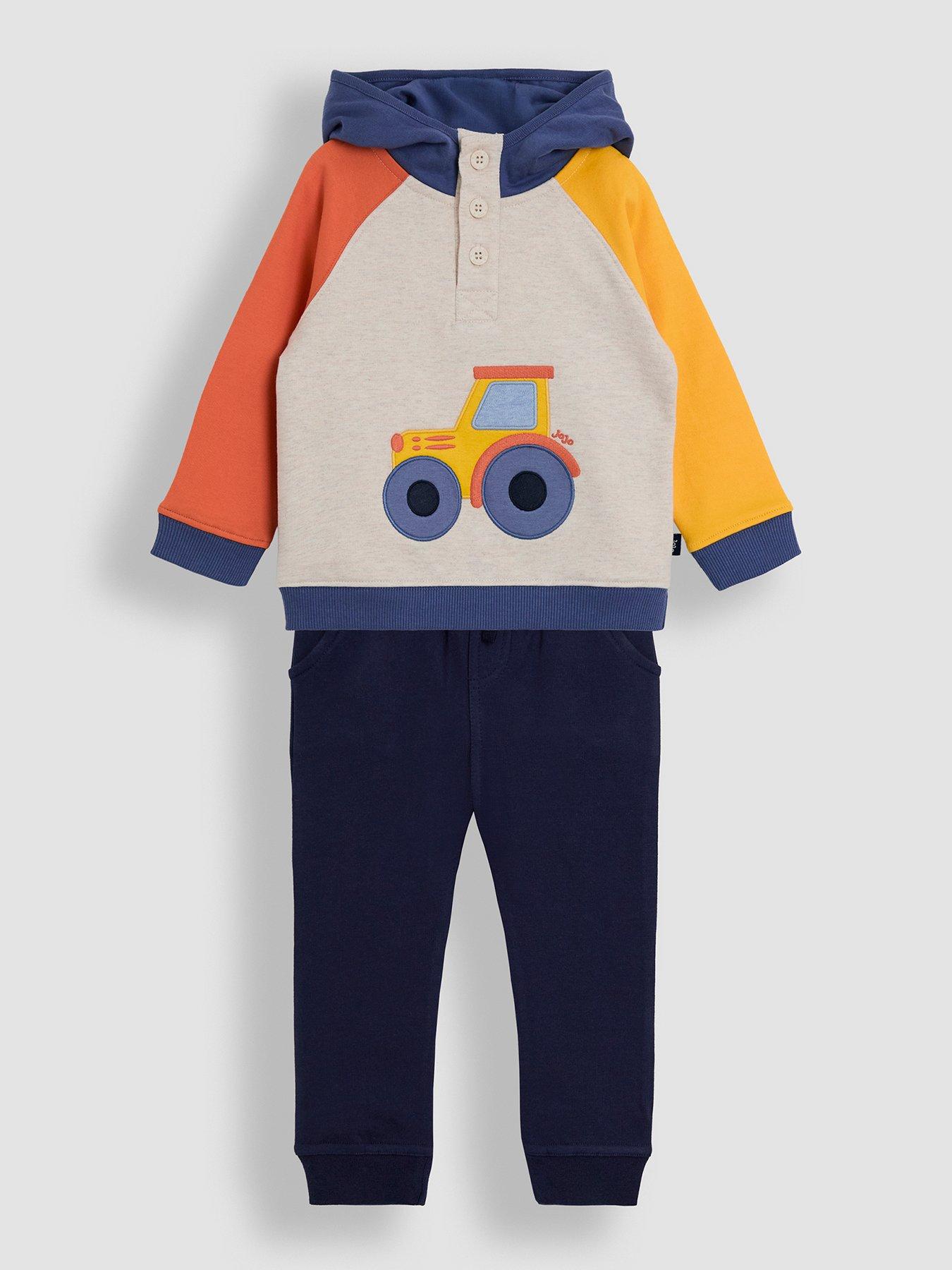 undefined Toddler Boys 2-Piece Tractor Hooded Sweatshirt  &  Joggers Set - Blue
