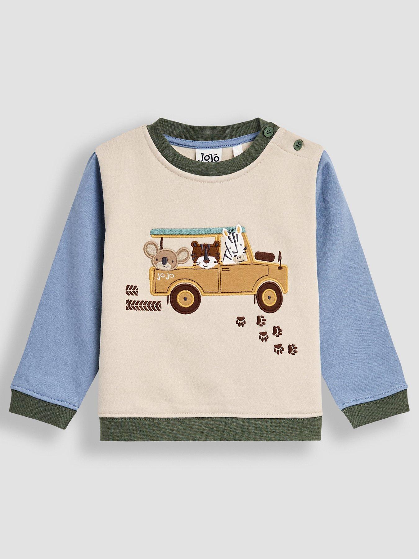 Image 2 of 6 of JoJo Maman Bebe Toddler Boys 2-Piece Safari Jeep Sweatshirt &amp; Joggers Set - Green