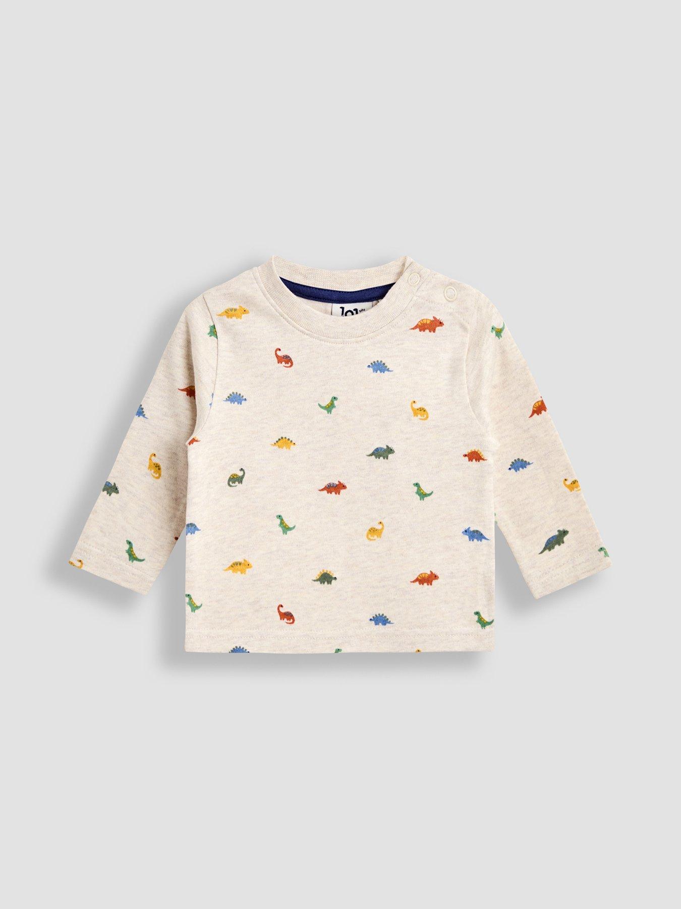 Image 5 of 6 of JoJo Maman Bebe Baby Boys 2 Piece Dino Dungarees & Top Set - Green