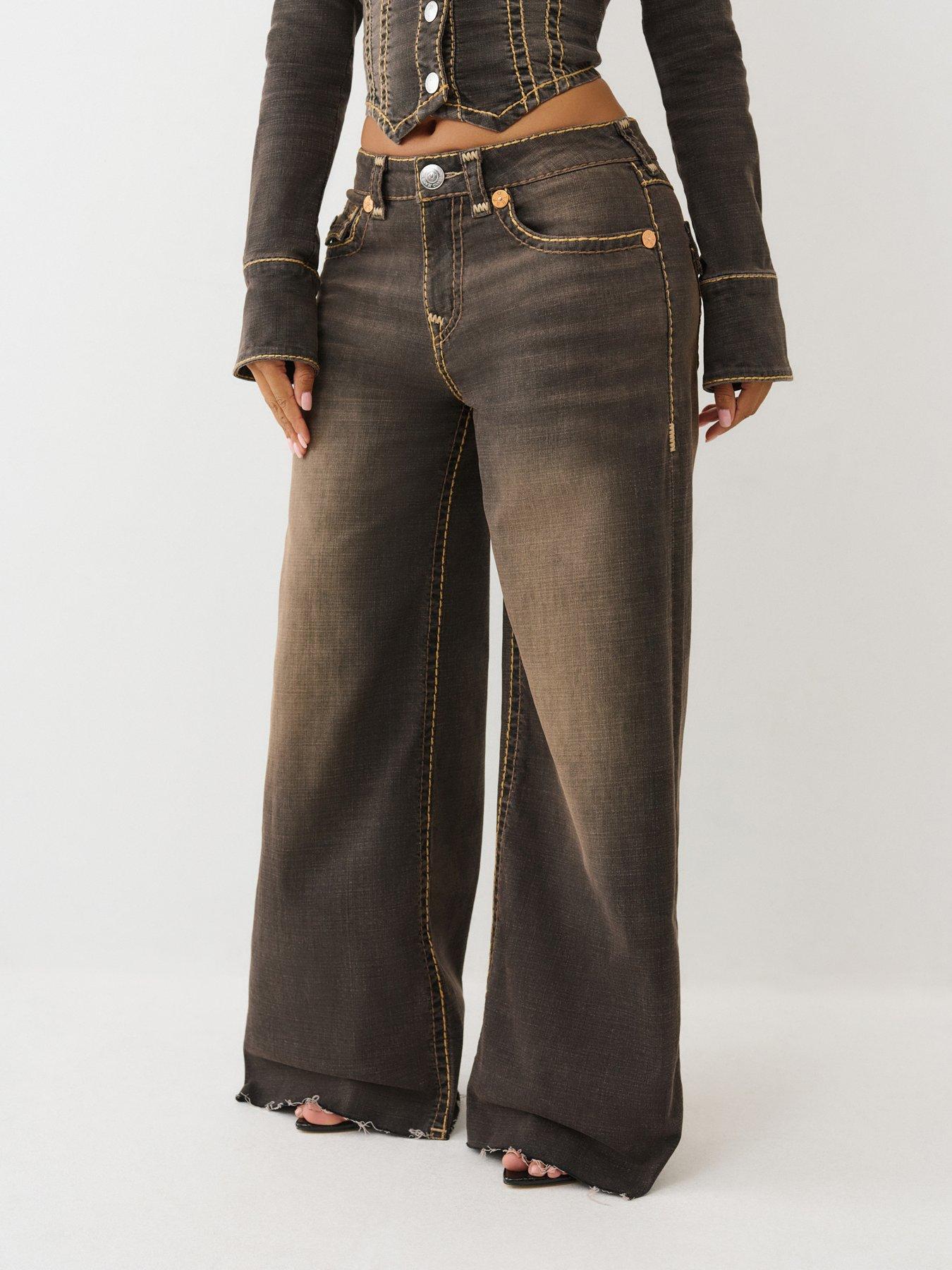  image of true-religion-jessie-super-baggy-flap-jeans-dark-brown