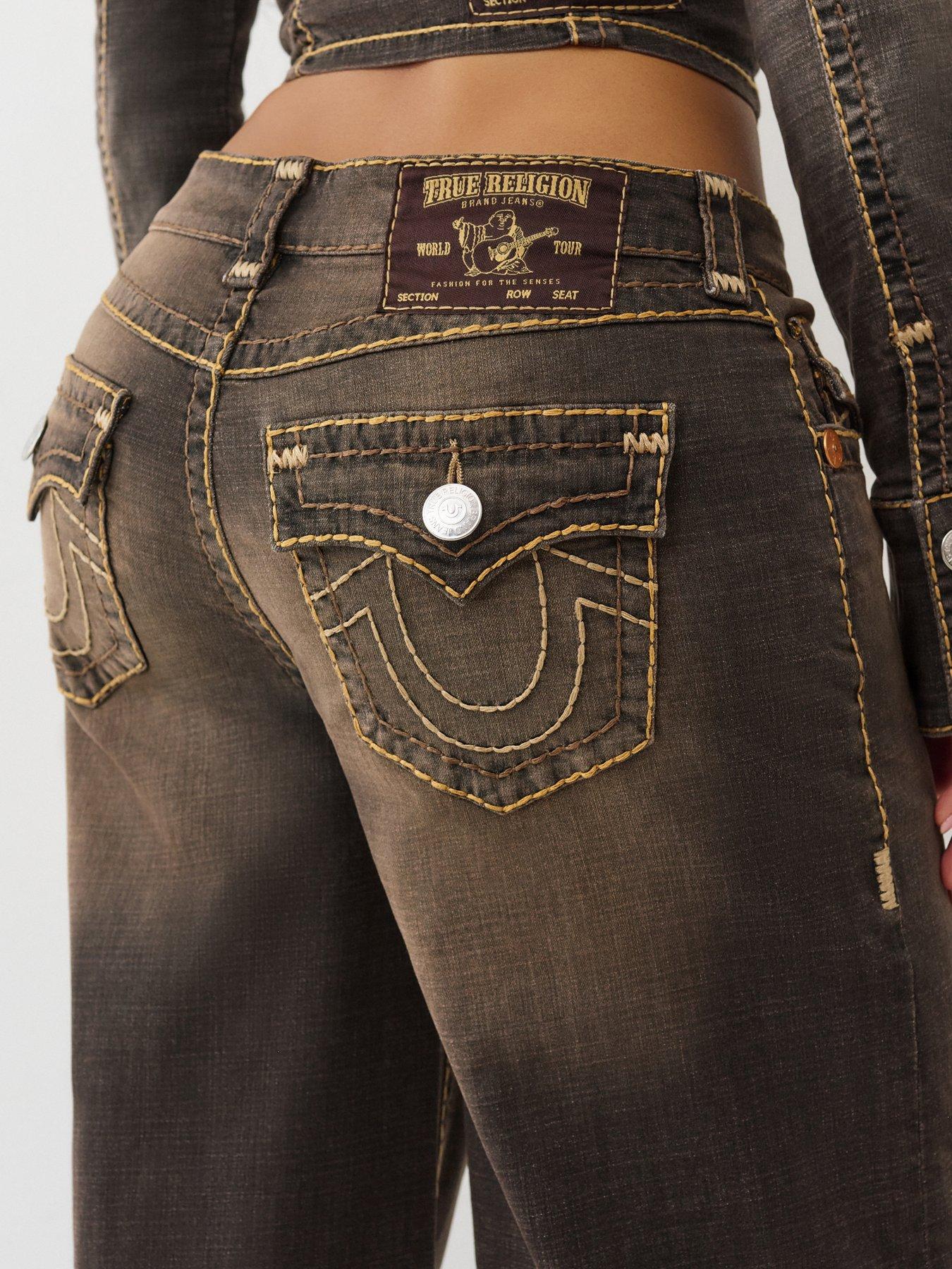  image of true-religion-jessie-super-baggy-flap-jeans-dark-brown