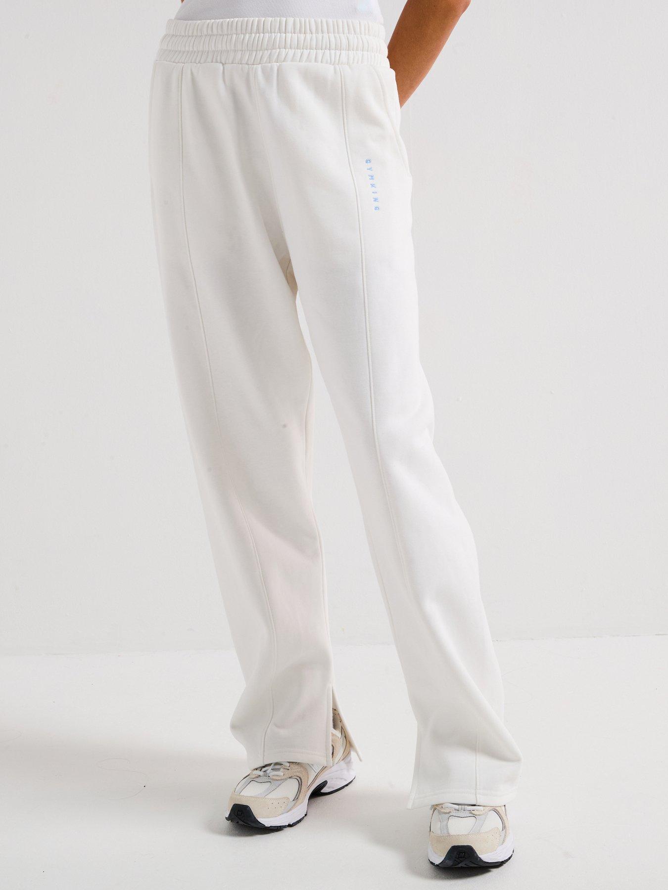 Gym King Womens Shadow Straight Leg Jogger - Cream