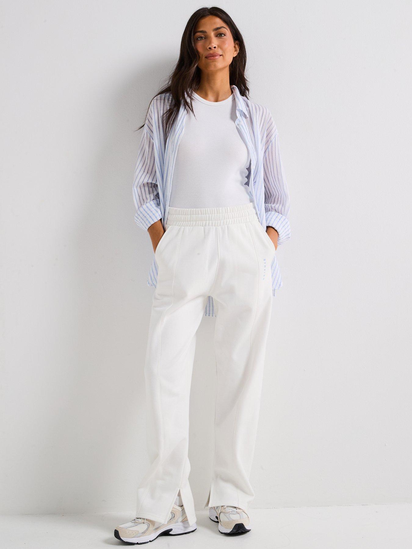 Image 3 of 6 of Gym King Womens Shadow Straight Leg Jogger - Cream