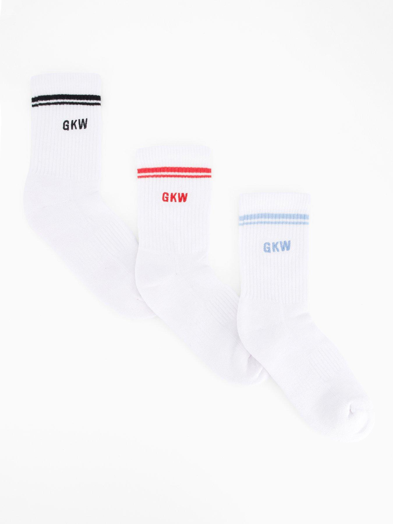  image of gym-king-womens-tipping-crew-socks-3-pack-white