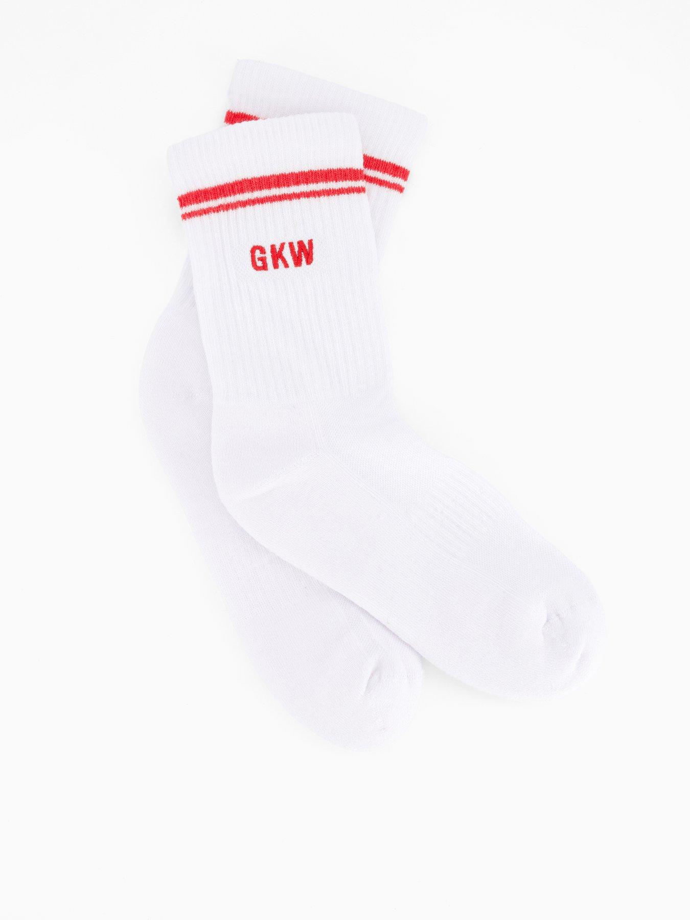 stillFront image of gym-king-womens-tipping-crew-socks-3-pack-white