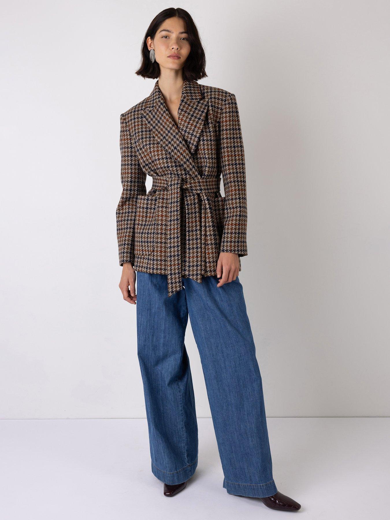 Vi.ve.re Wilma Check Belted Blazer -multi/brown
