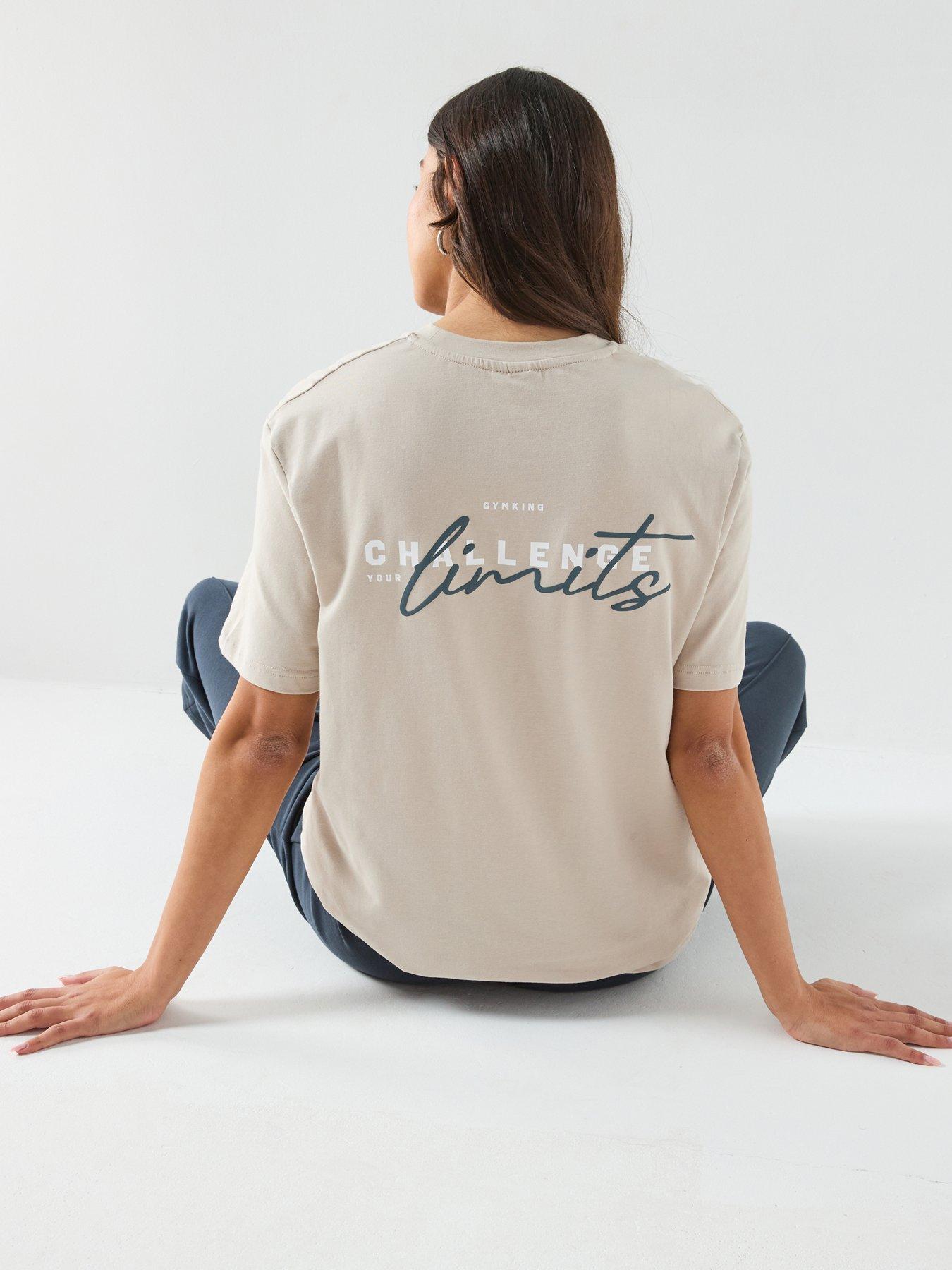 Gym King Womens Challenge Boyfriend Tee - Beige