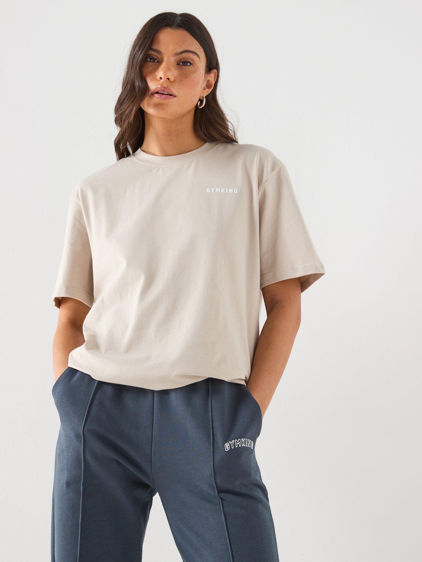  image of gym-king-womens-challenge-boyfriend-t-shirt-beige