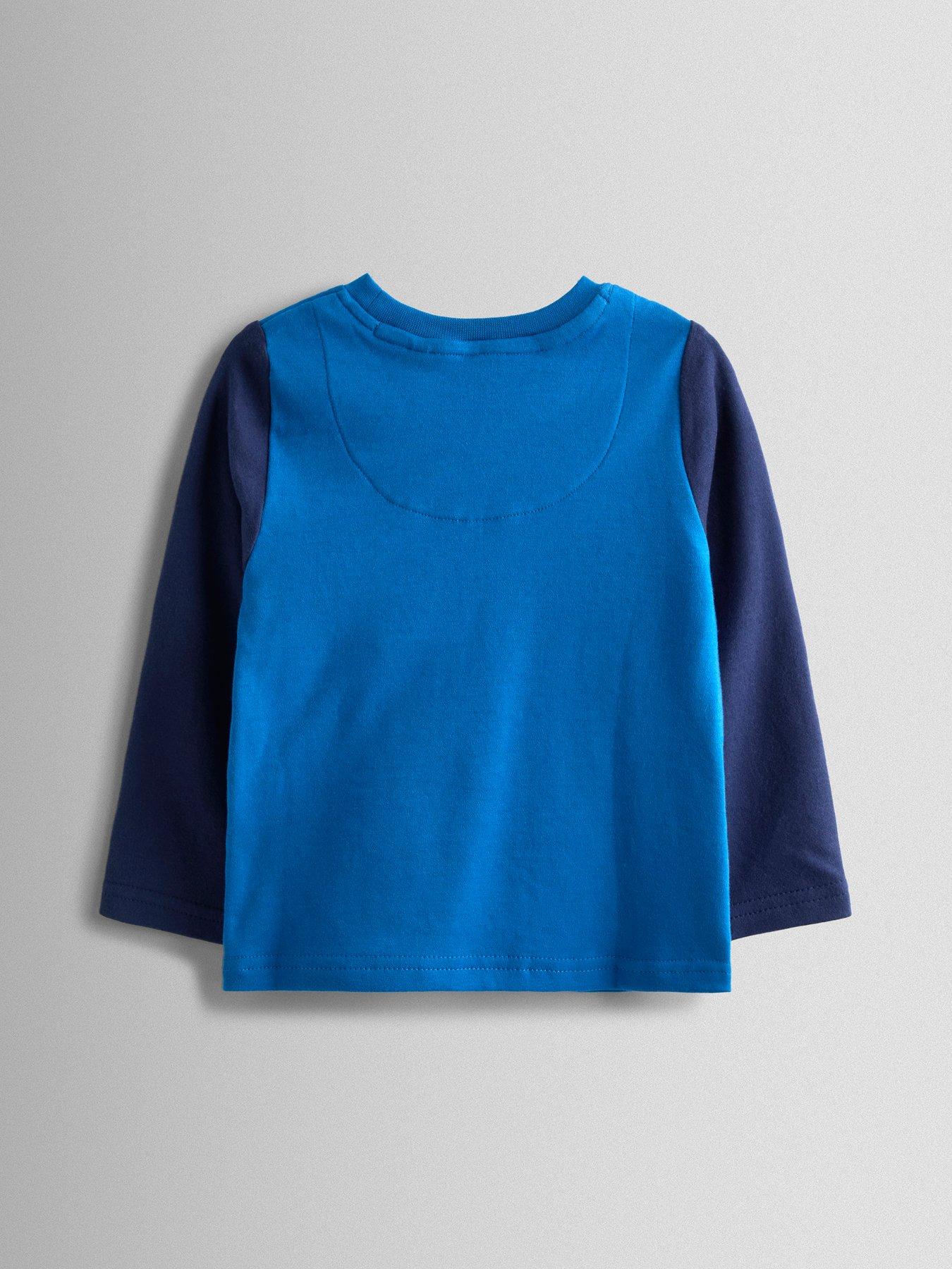  image of jojo-maman-bebe-toddler-boys-tractor-applique-mix-and-match-pyjamas-navy