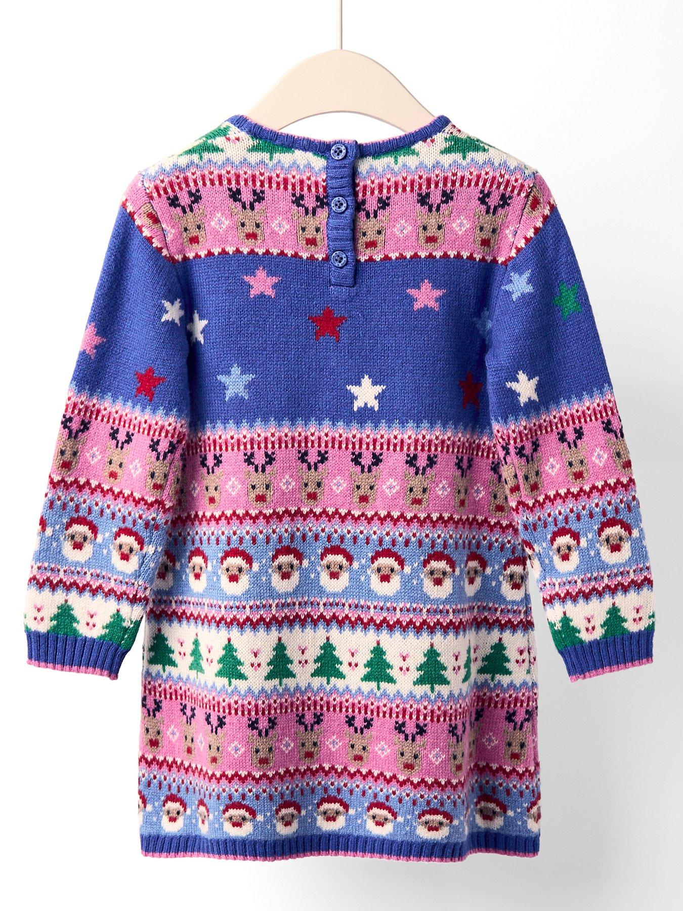 back image of jojo-maman-bebe-toddler-girls-santa-amp-reindeer-fair-isle-knitted-dress-navy